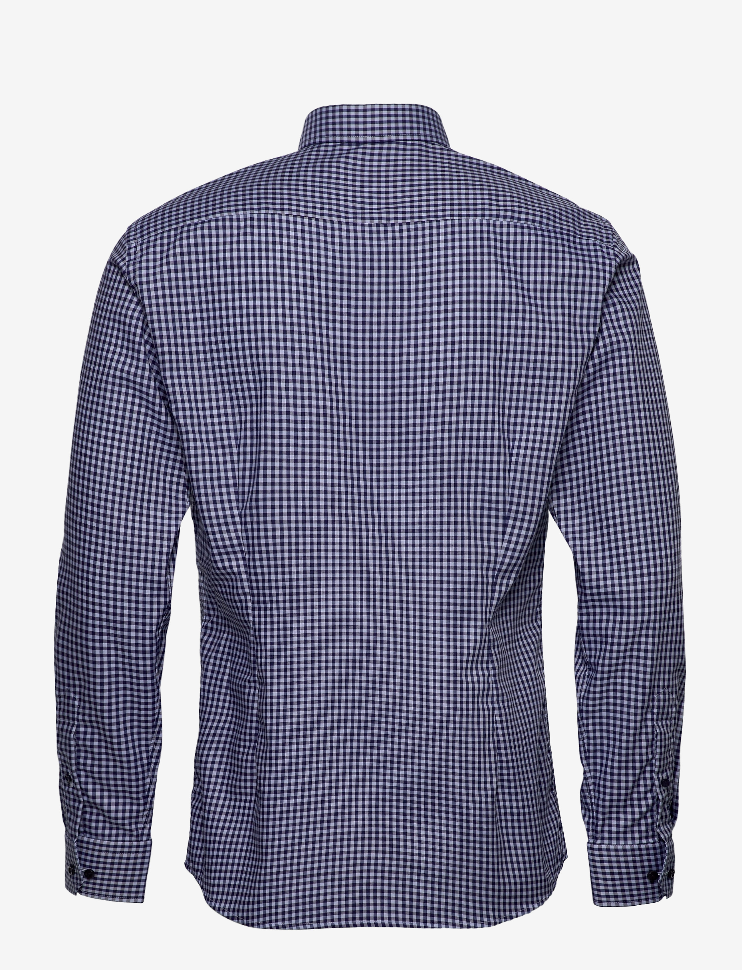 Eton - Navy checked fine twill shirt - blue - 1