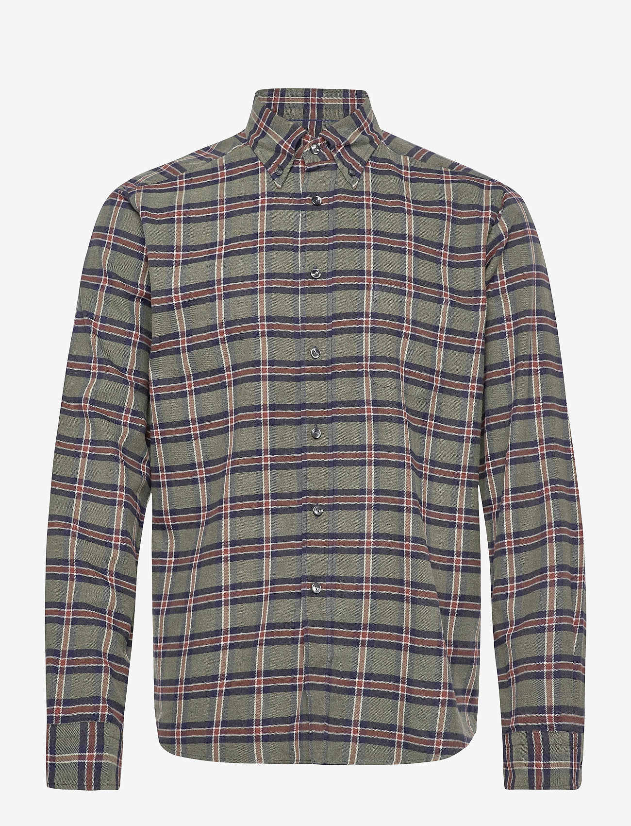 Eton - Slim  fit Casual Flannel Shirt - green - 0
