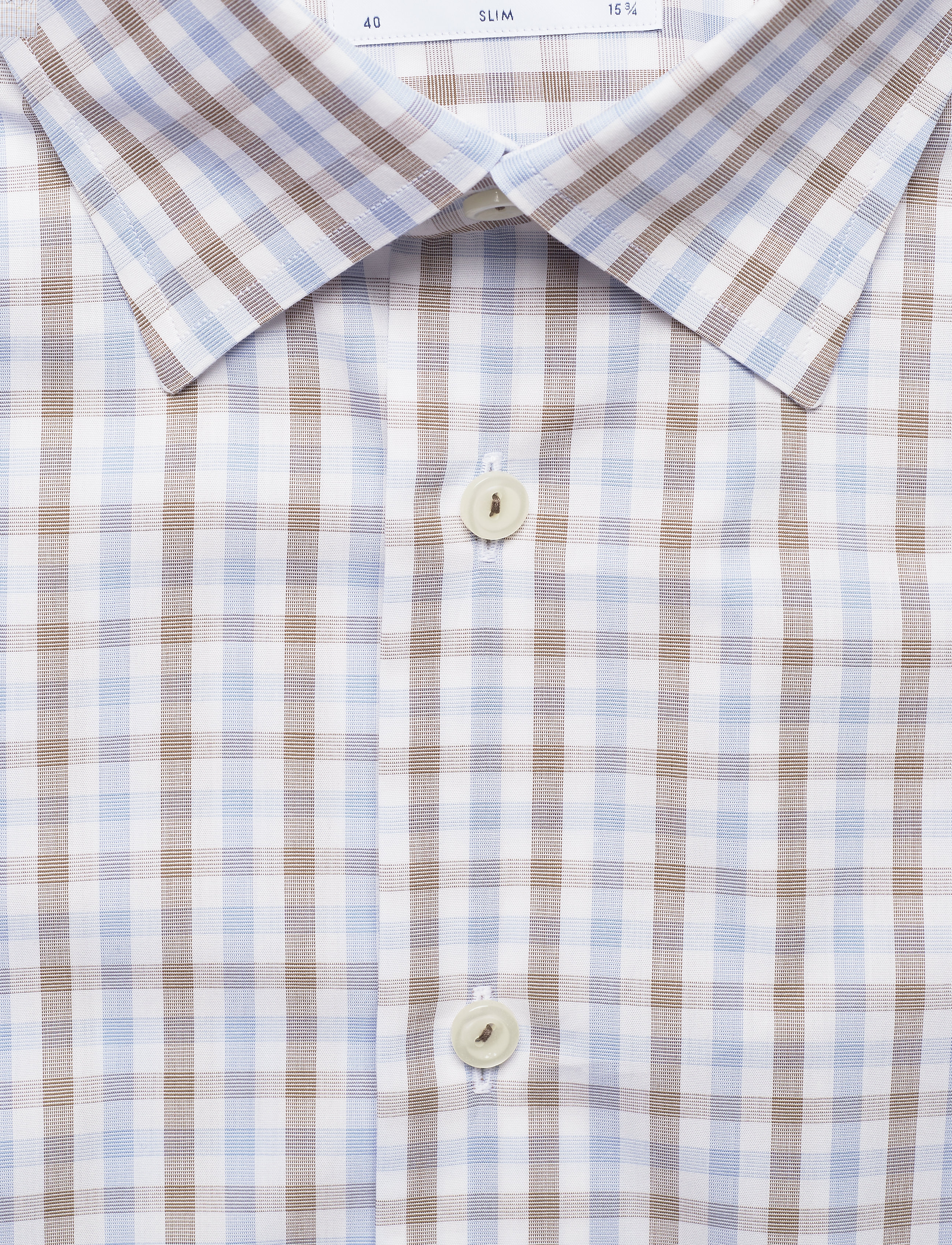 Eton - Slim fit Business Poplin Shirt - offwhite/brown - 2