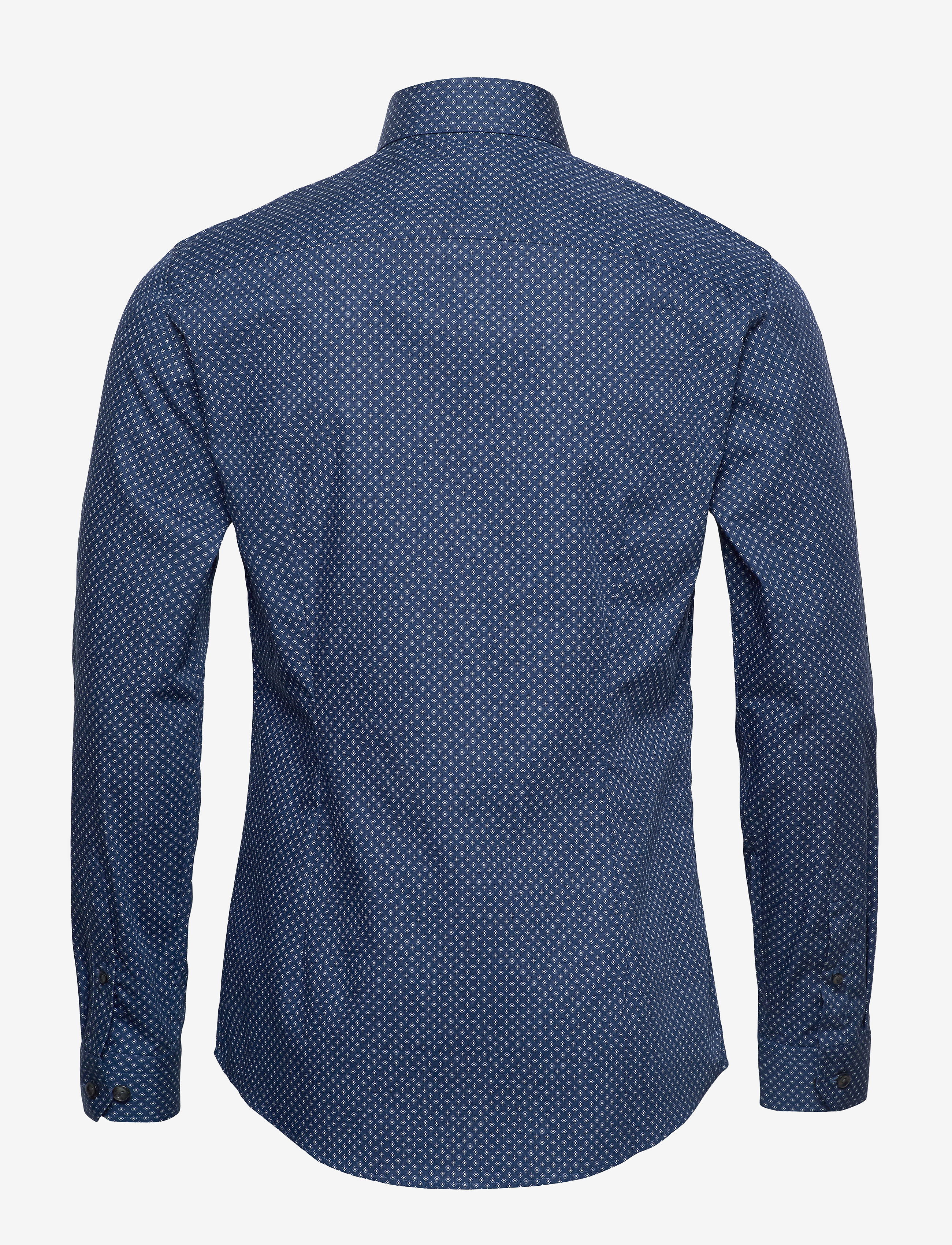 Eton - Floral Micro Print Poplin Shirt - blue - 1