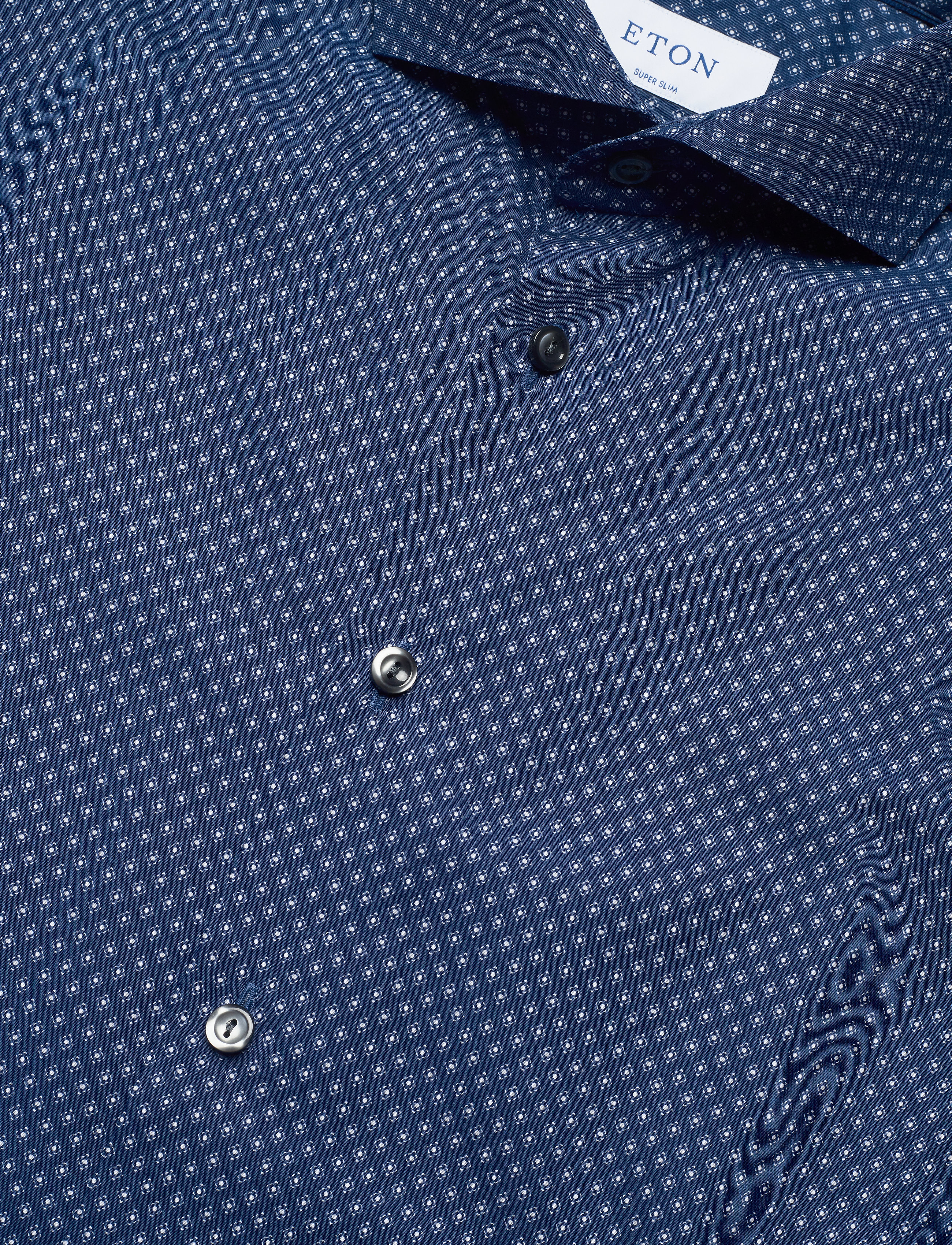 Eton - Floral Micro Print Poplin Shirt - blue - 3