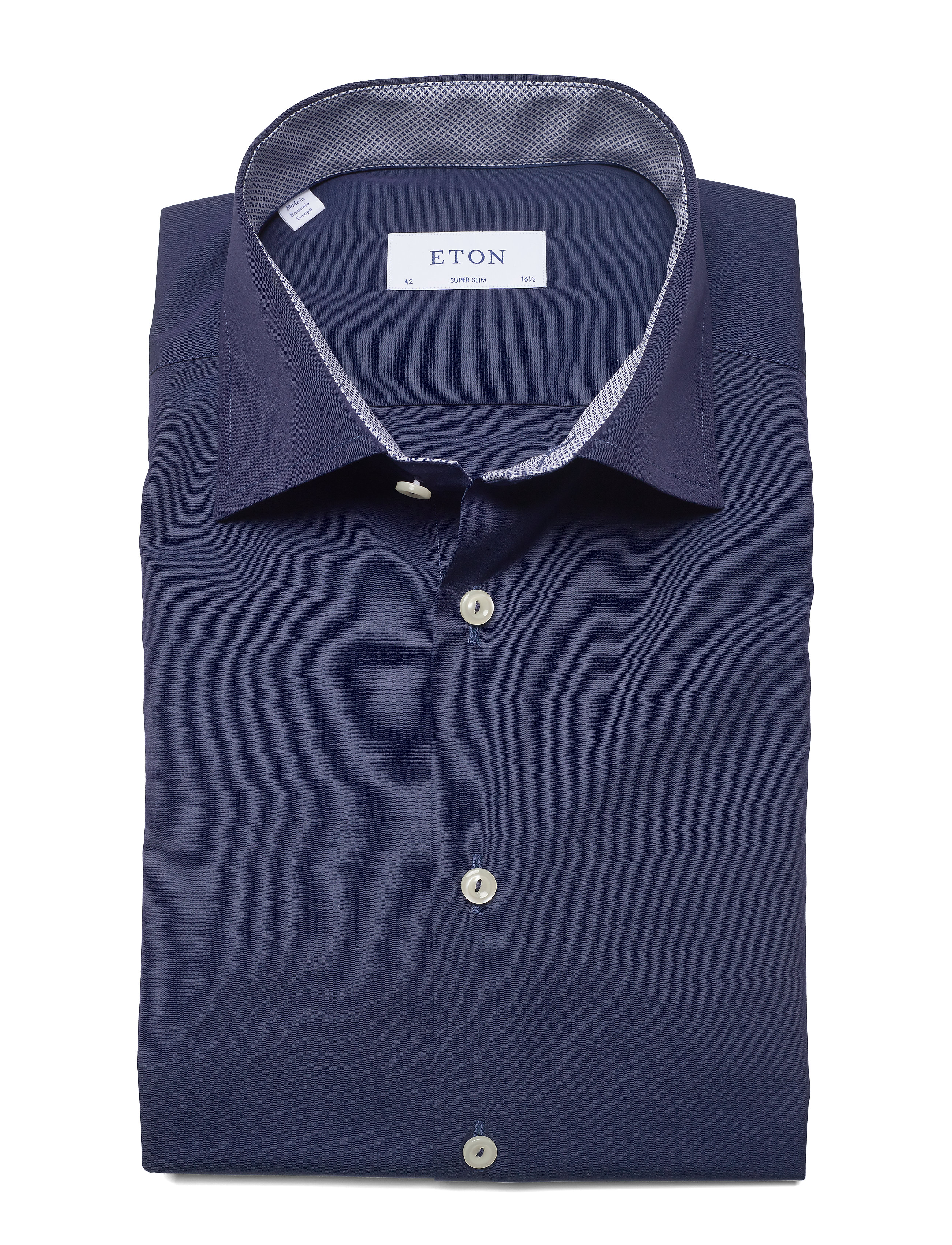 Eton - Poplin Shirt – Micro Print Details - blue - 3