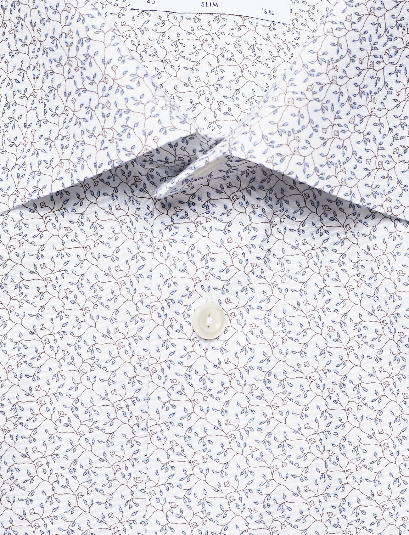 Eton - White floral poplin shirt - white - 2