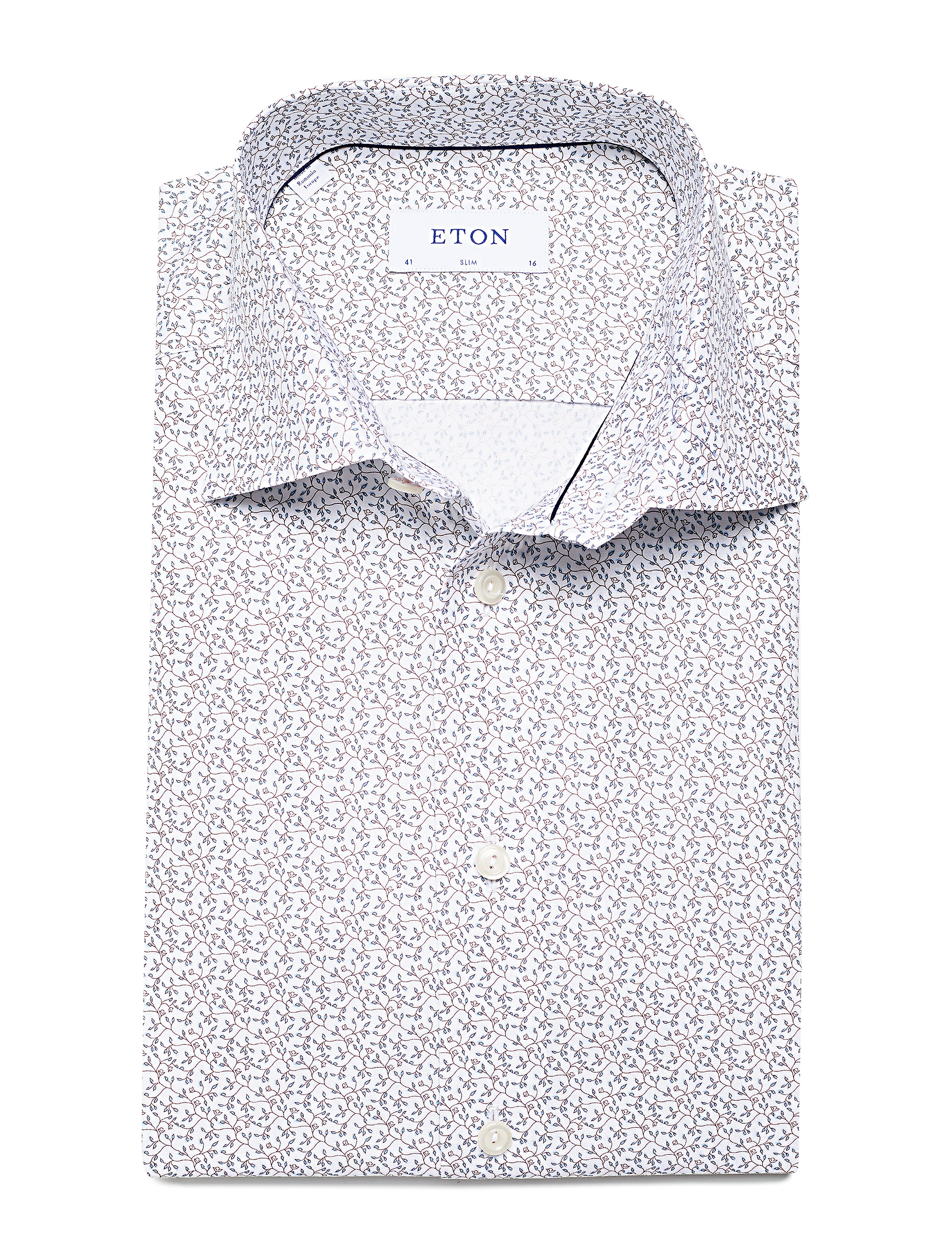 Eton - White floral poplin shirt - white - 4
