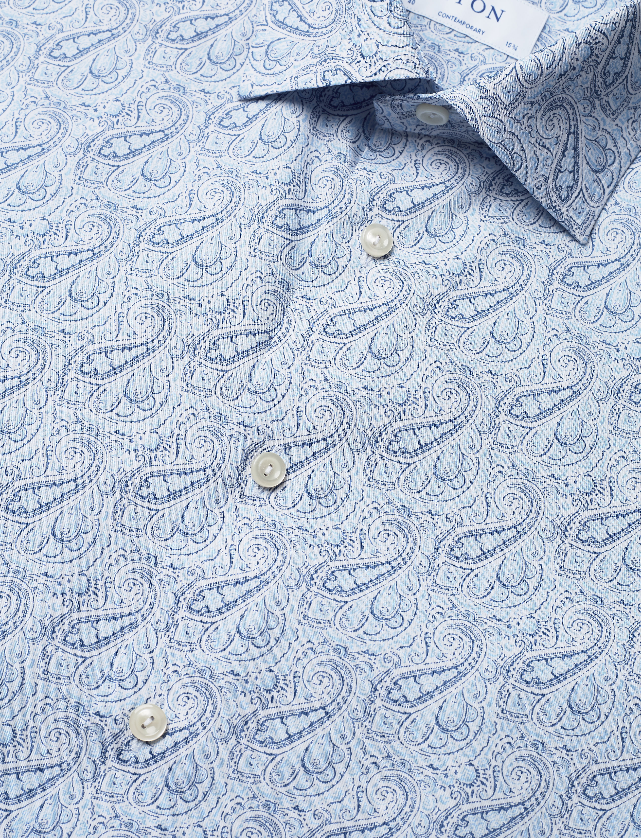 Eton - Men's Shirt: Business  Poplin - blue - 3