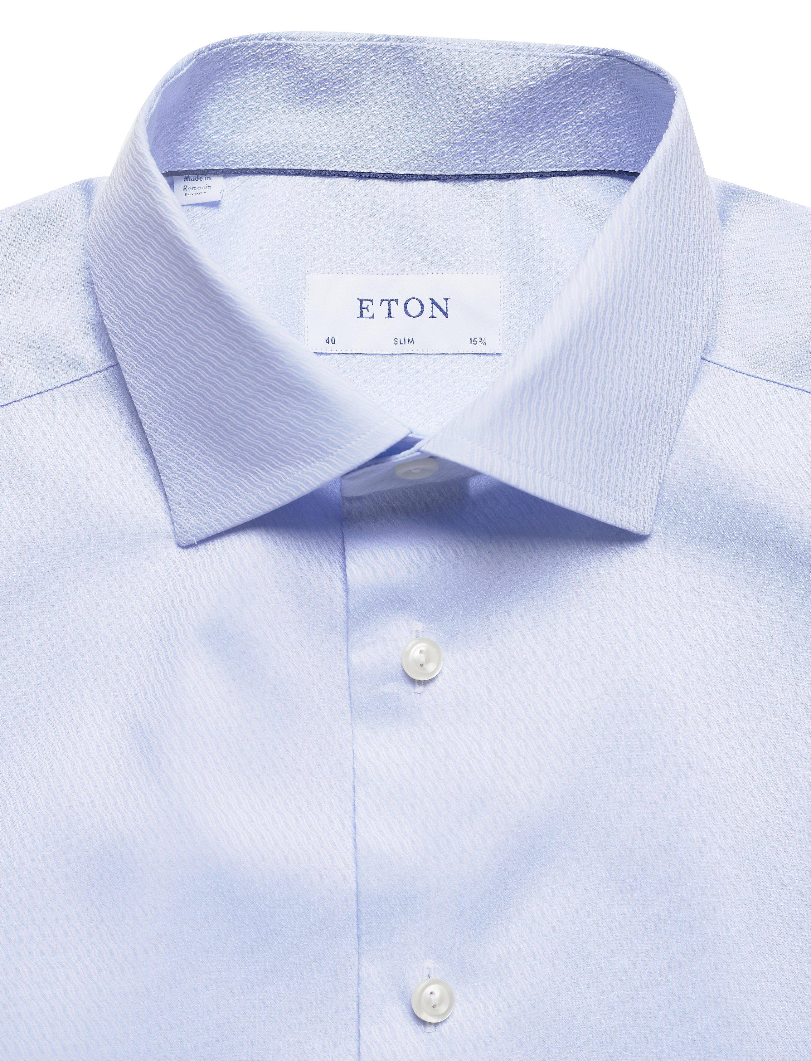 Eton - Pink water weave shirt - blue - 2