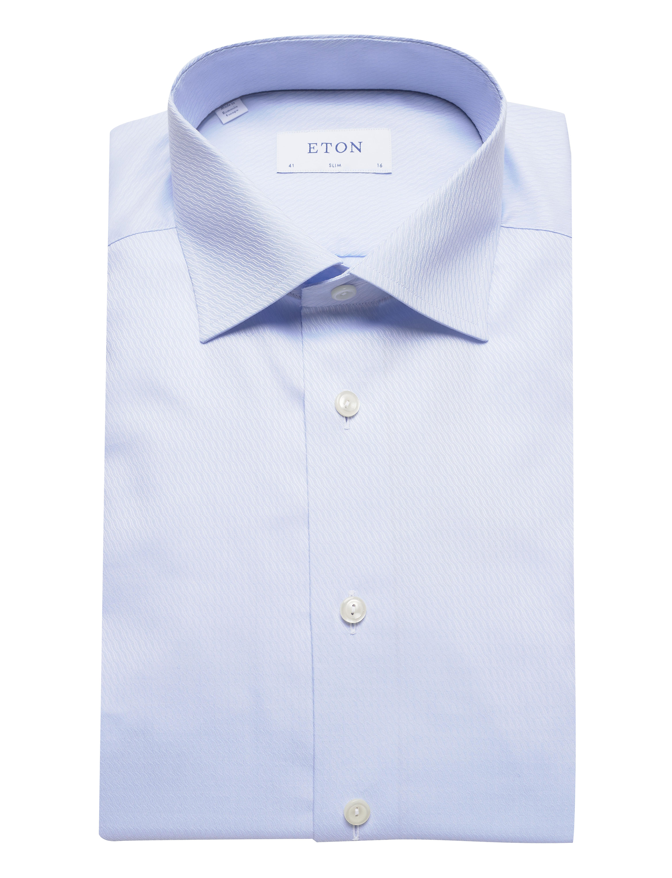 Eton - Pink water weave shirt - blue - 4