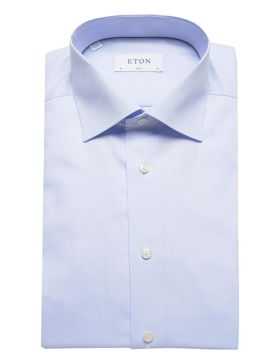 Eton - Pink water weave shirt - blue - 4