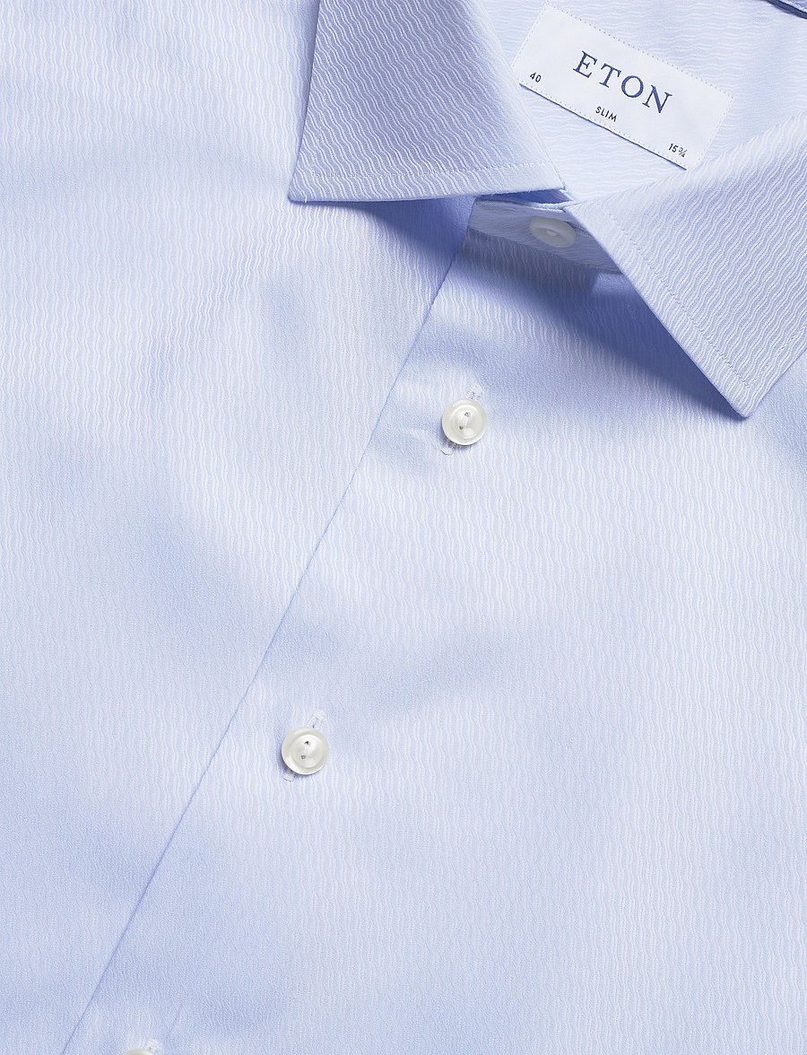 Eton - Pink water weave shirt - blue - 3