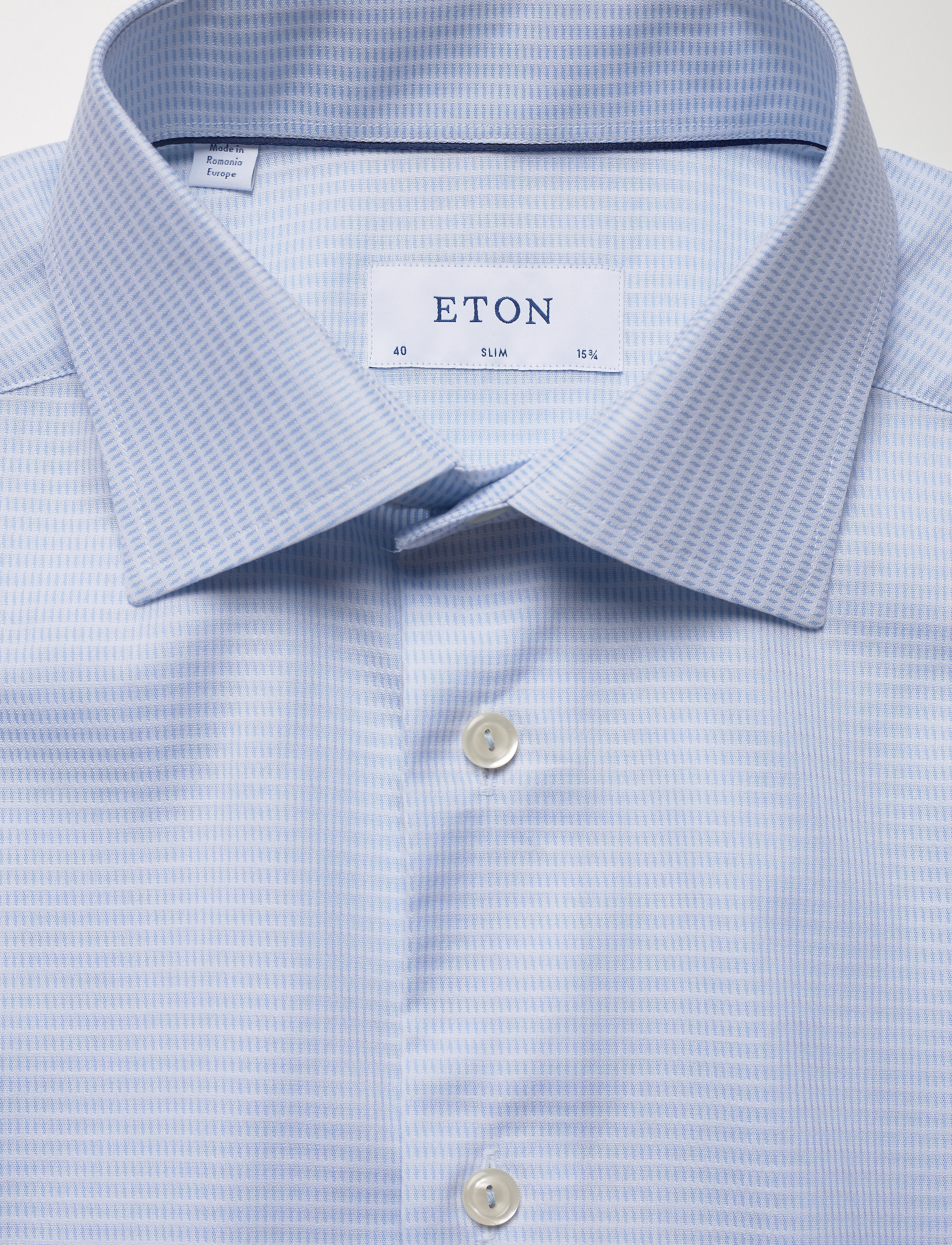 Eton - Light blue micro woven shirt - light blue - 2
