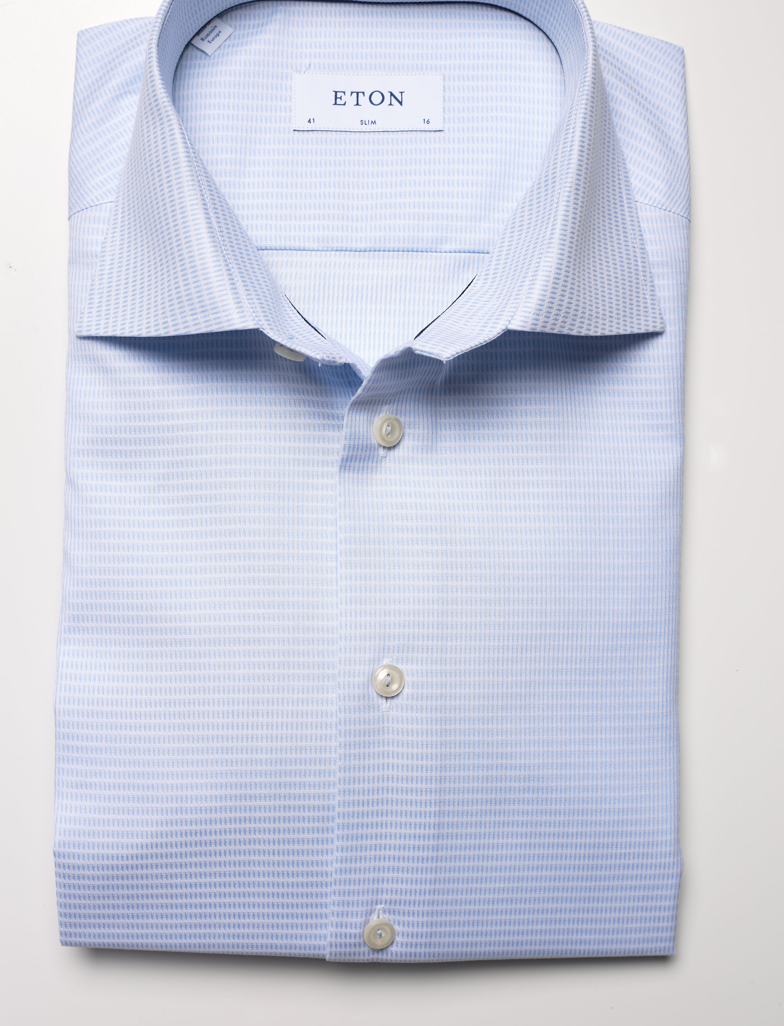 Eton - Light blue micro woven shirt - light blue - 3
