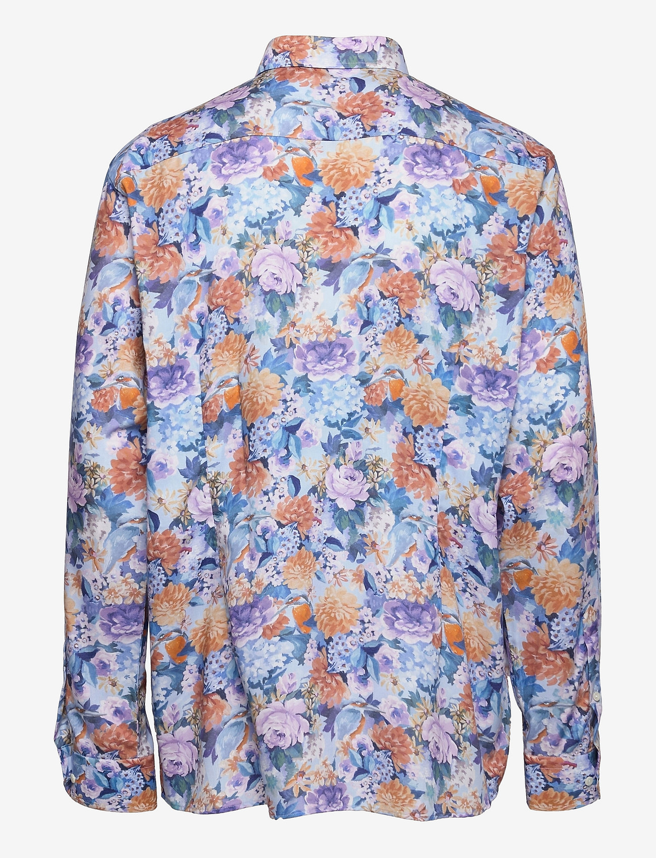 Eton - Floral Print Tencel Shirt - Contemporary fit - mid blue - 1