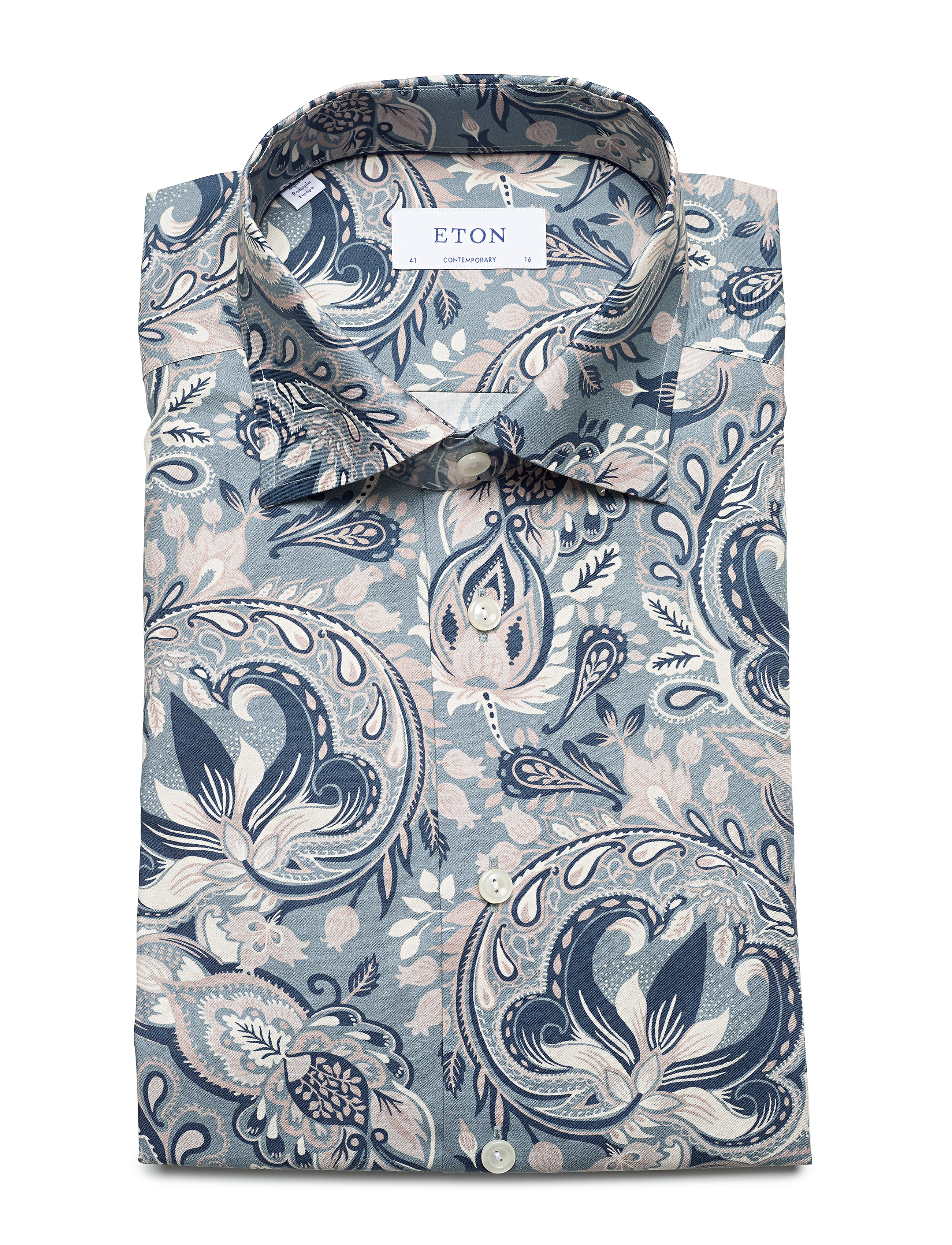Eton - Bold Paisley Print Shirt - Contemporary fit - dark blue - 4