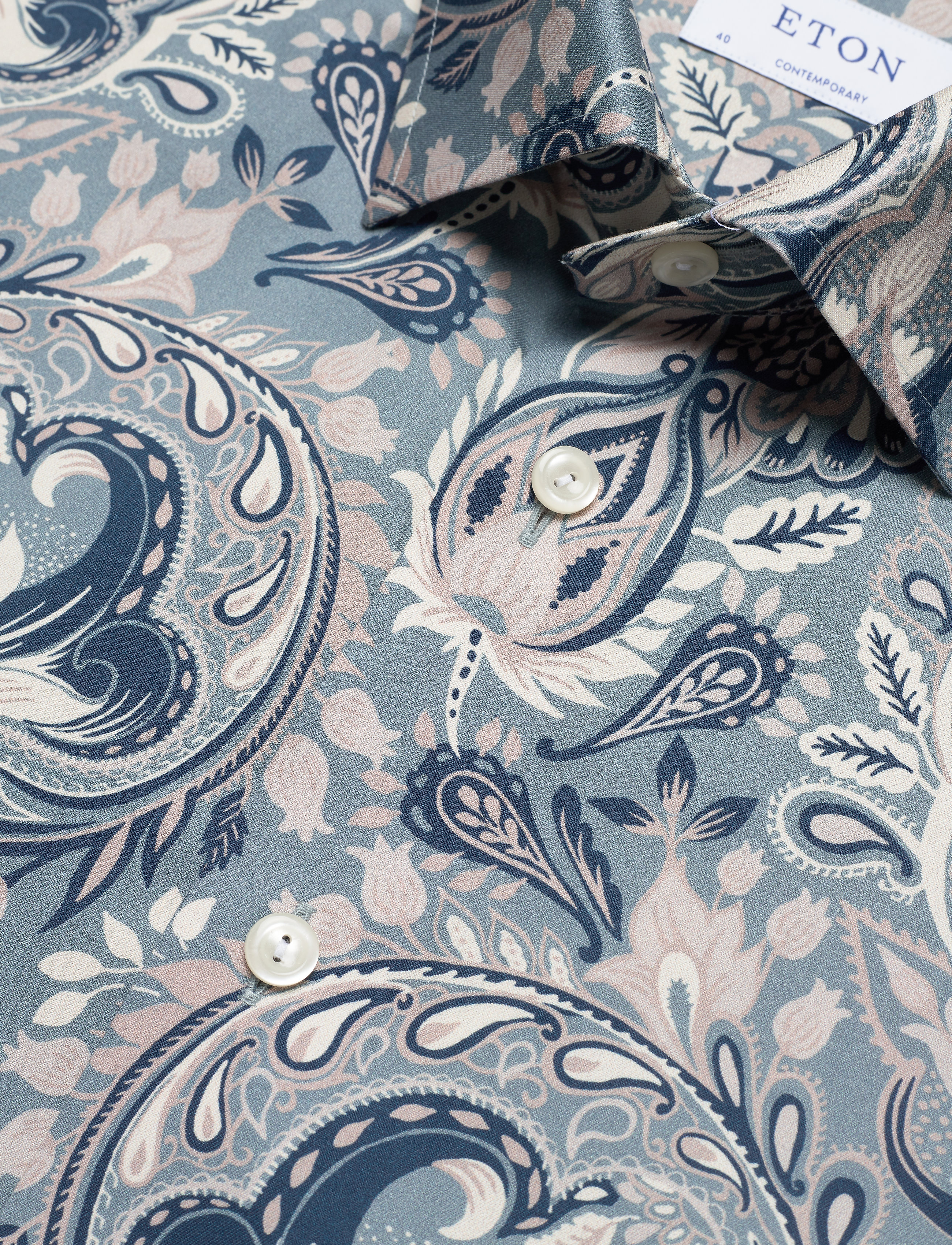 Eton - Bold Paisley Print Shirt - Contemporary fit - dark blue - 3