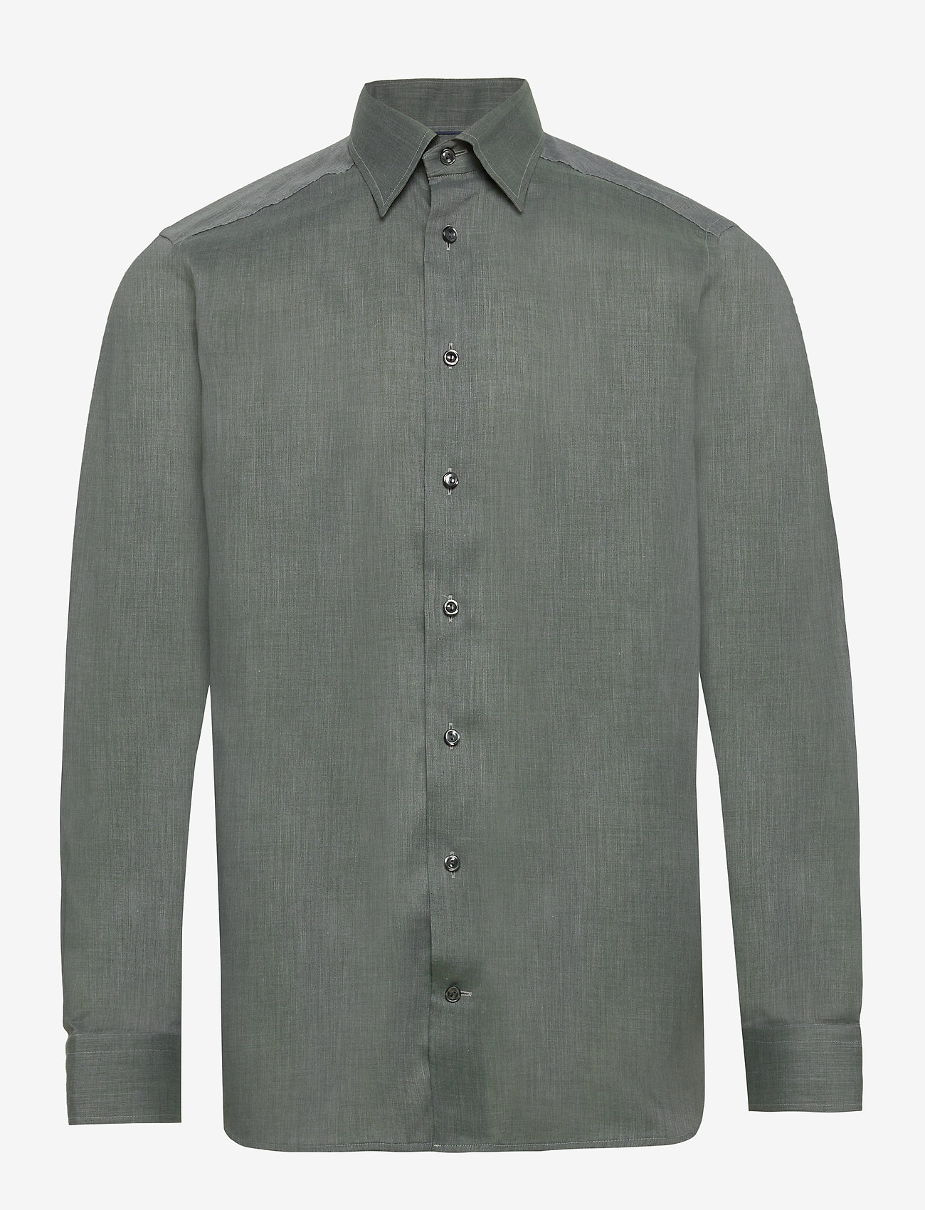Eton - Green lightweight flannel shirt - green - 0