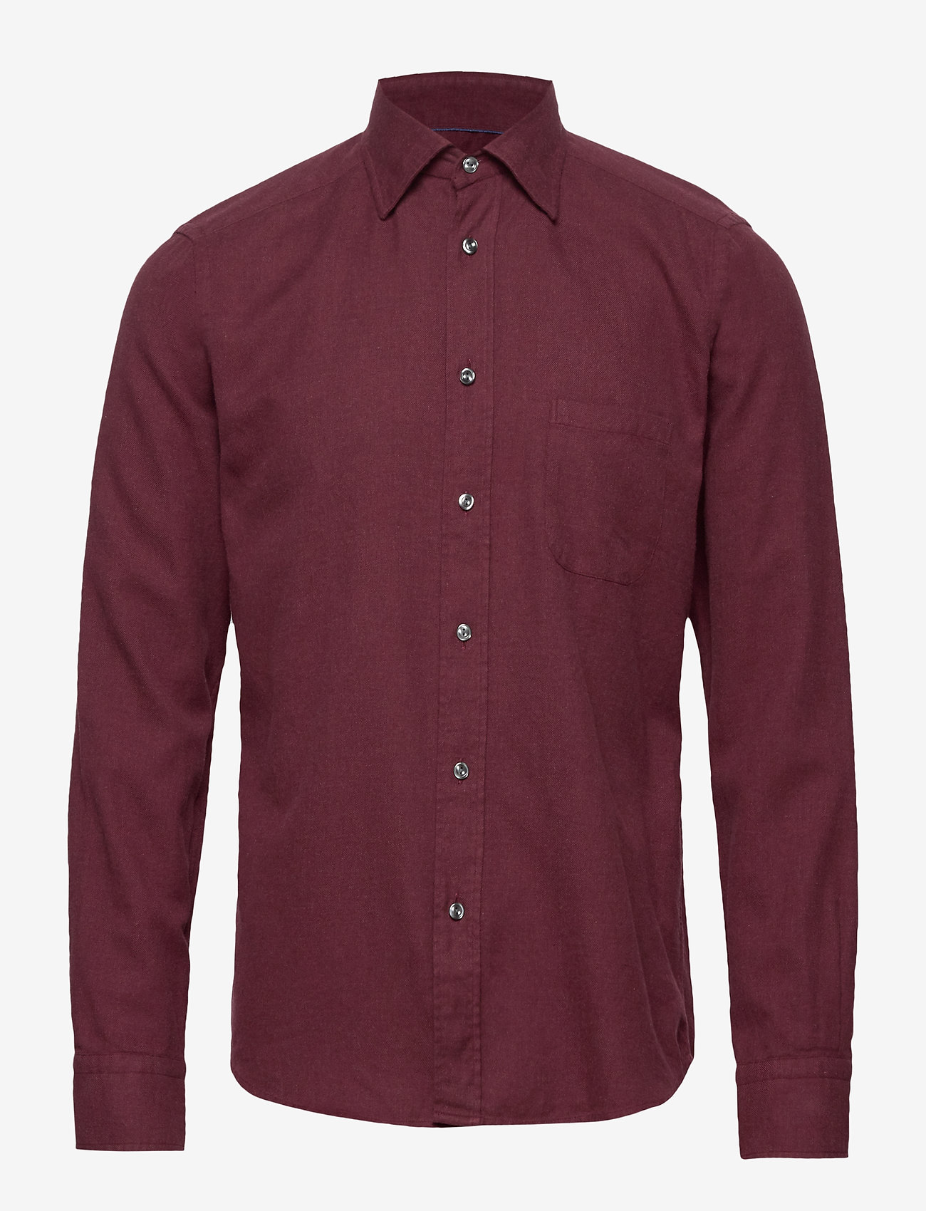 Eton - Burgundy flannel button-under collar shirt - pink/red - 0
