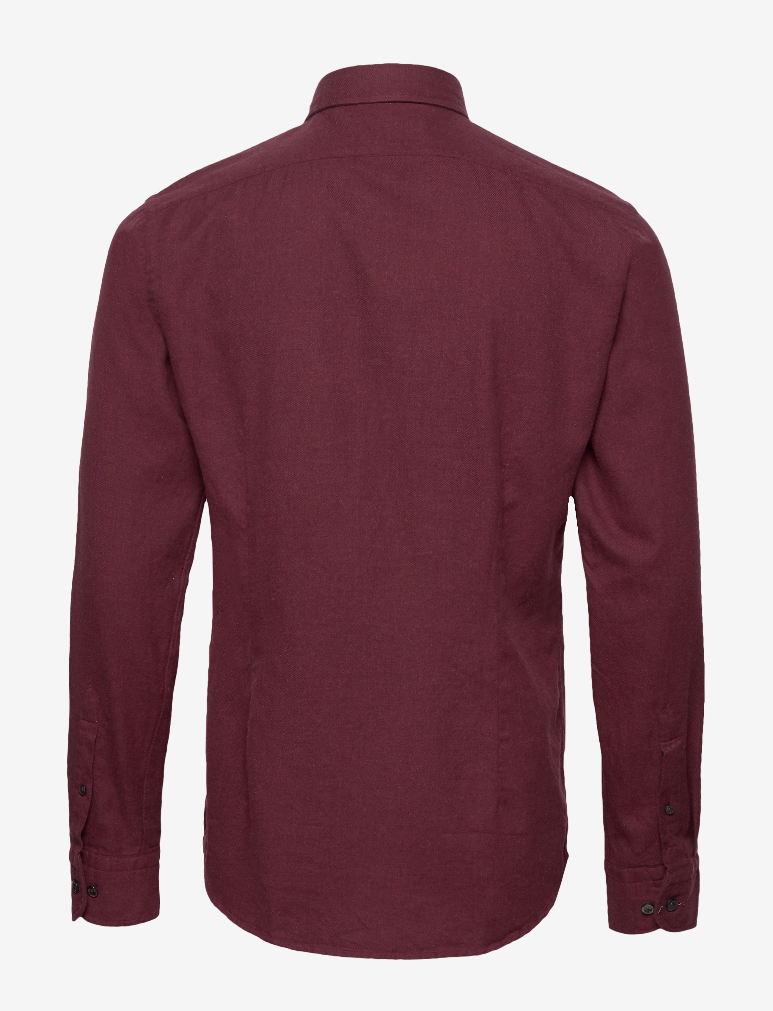 Eton - Burgundy flannel button-under collar shirt - pink/red - 1