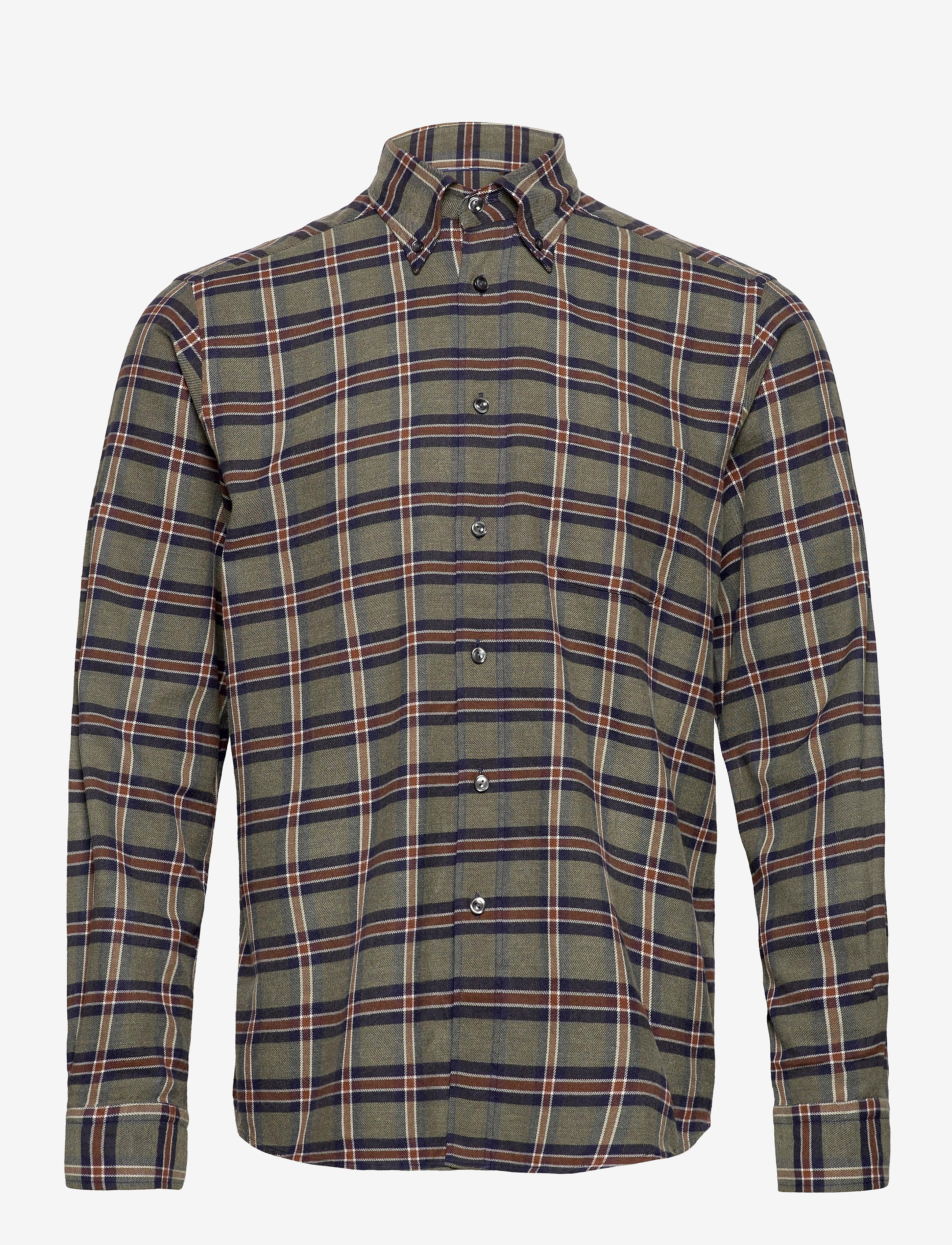Eton - Contemporary  fit Casual Flannel Shirt - green - 0