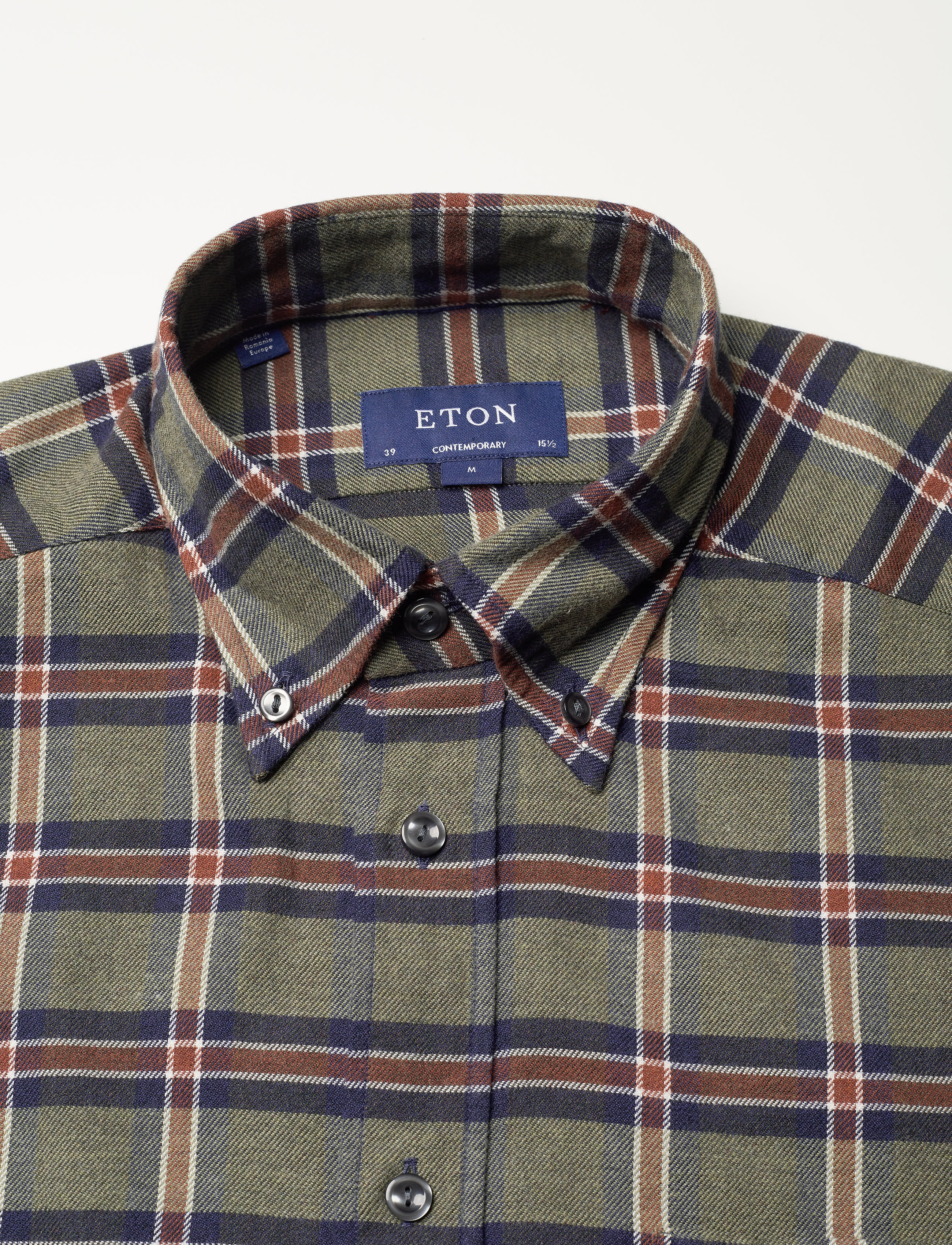 Eton - Contemporary  fit Casual Flannel Shirt - green - 2