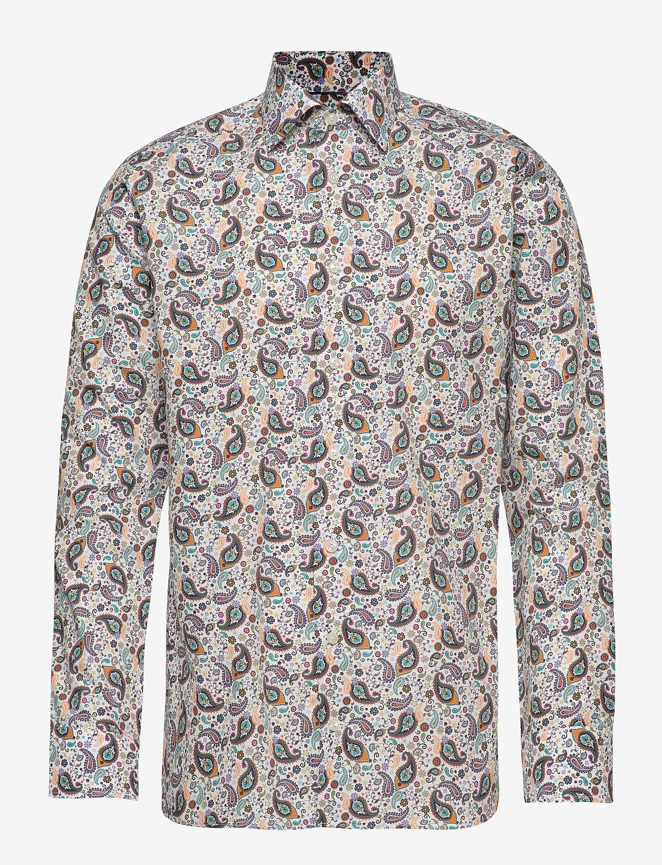 Eton - Paisley poplin shirt - green - 0