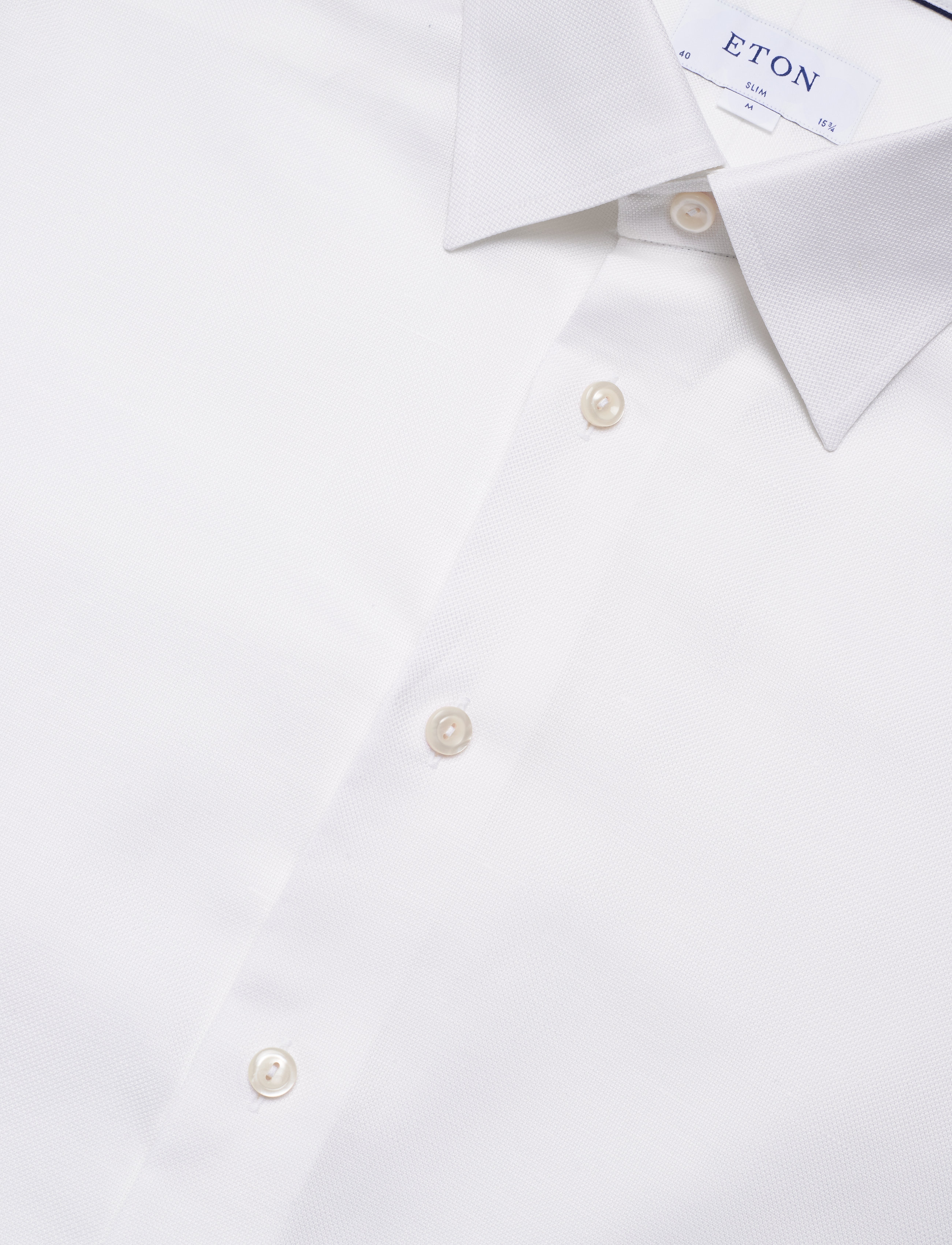 Eton - Men's shirt: Business Casual  Twill cottonlinen - white - 3