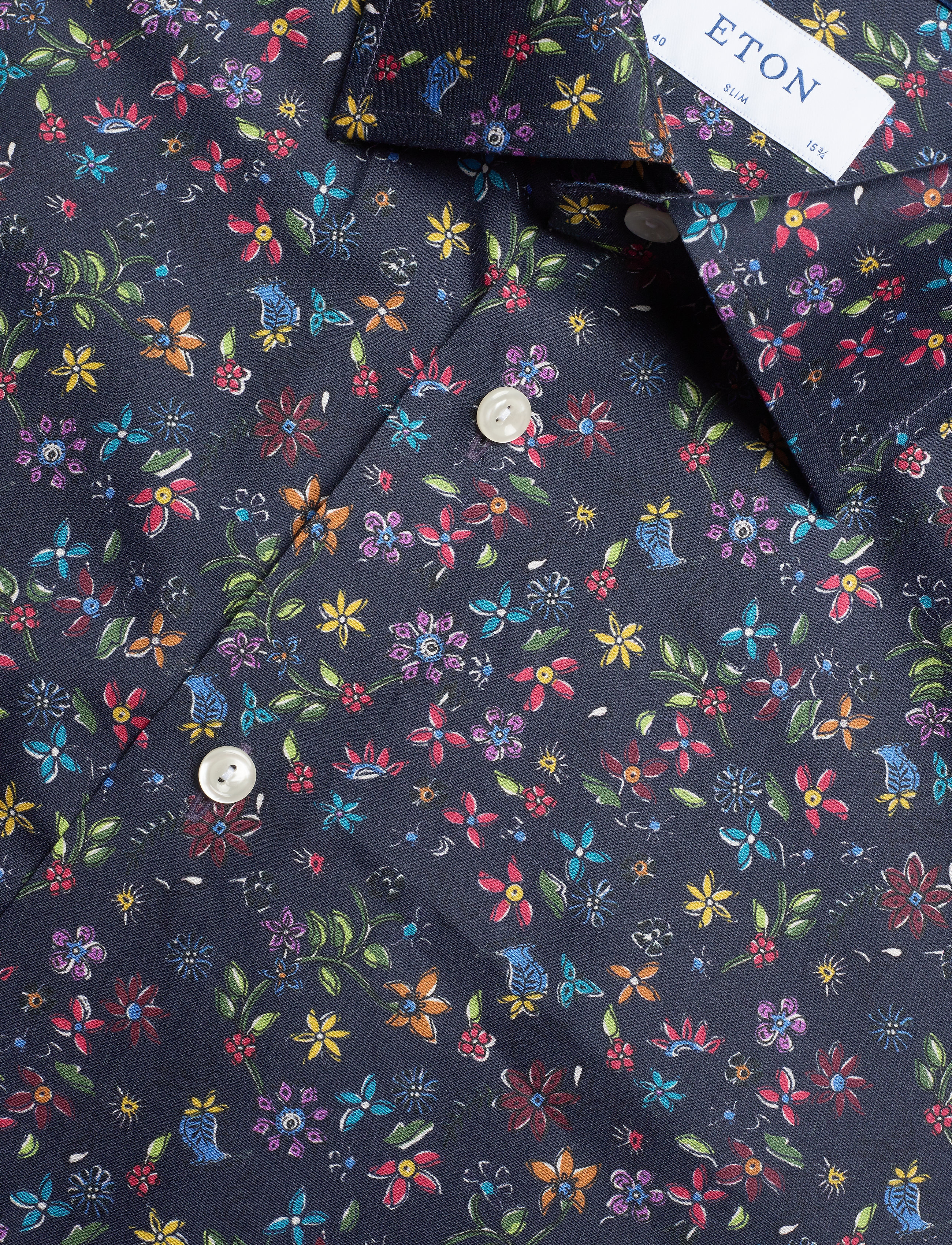 Eton - Valley of flowers shirt - blue - 3