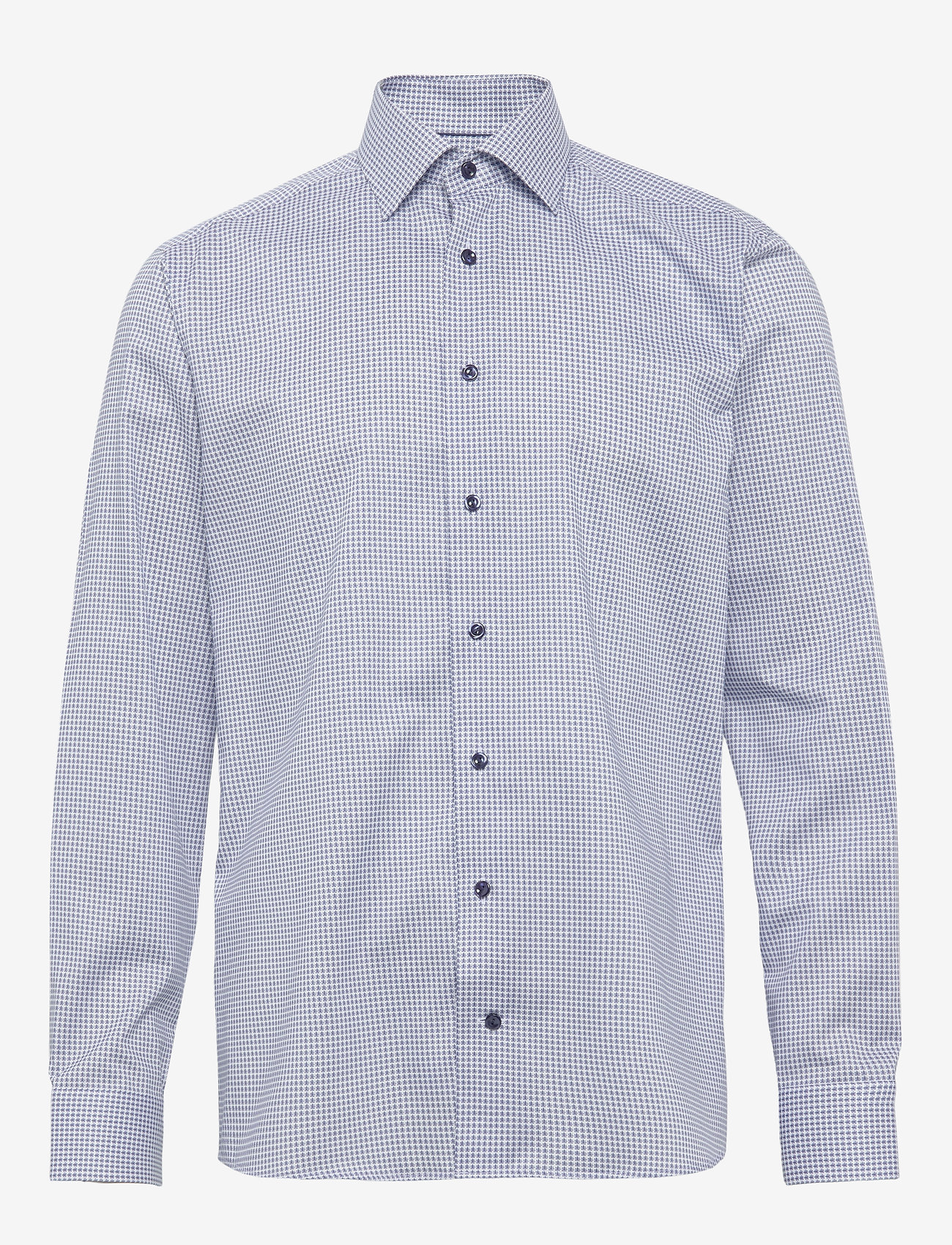 Eton - Blue micro flower shirt - blue - 0