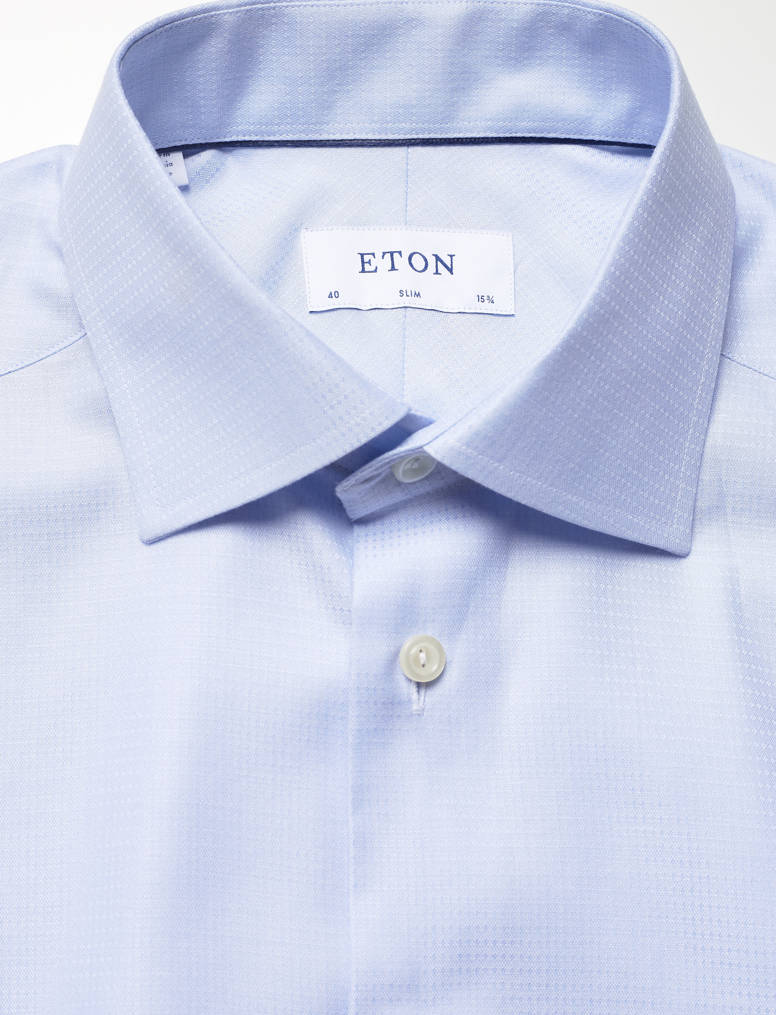 Eton - Blue micro weave twill shirt - blue - 2