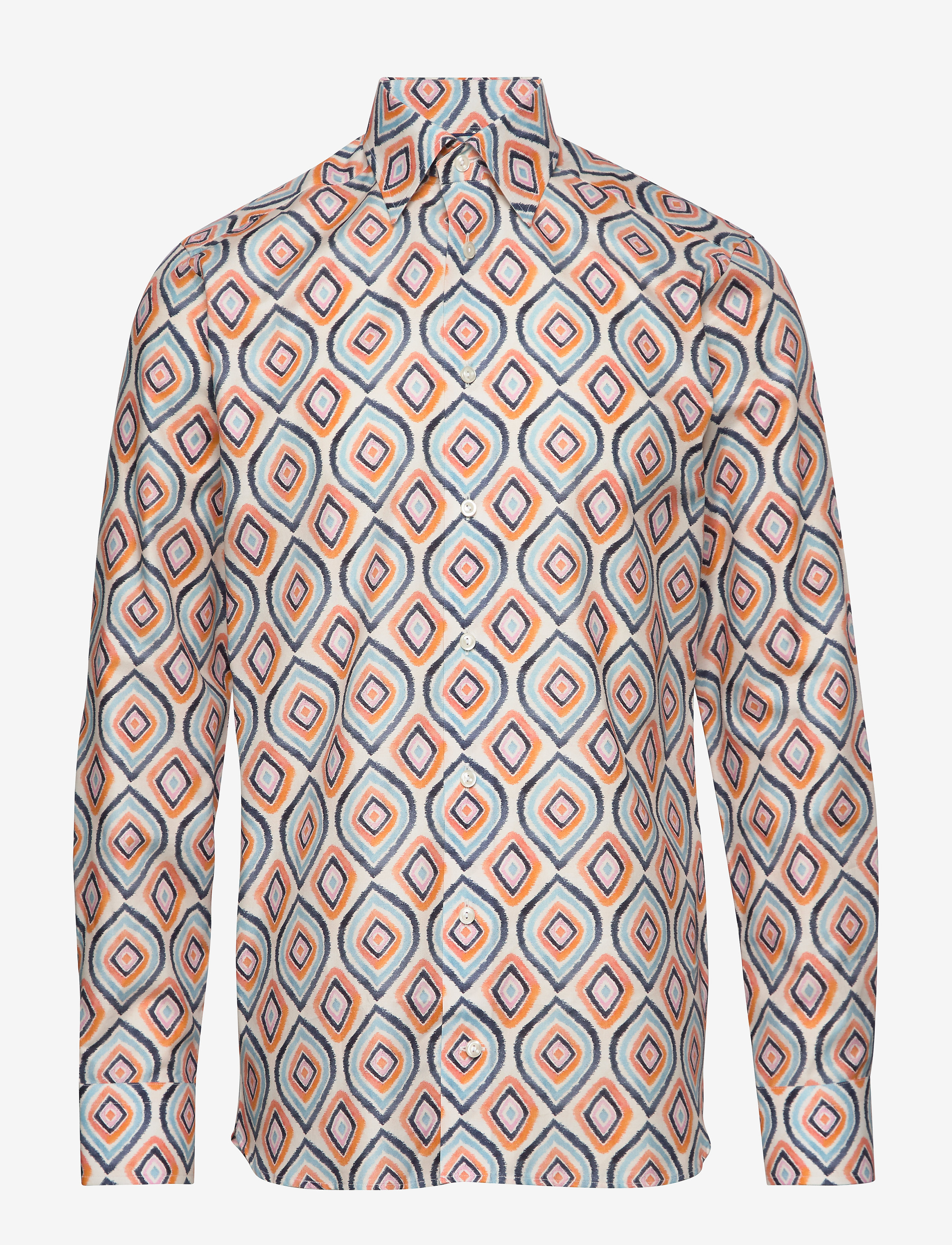 Eton - Retro geometric print shirt - white - 0