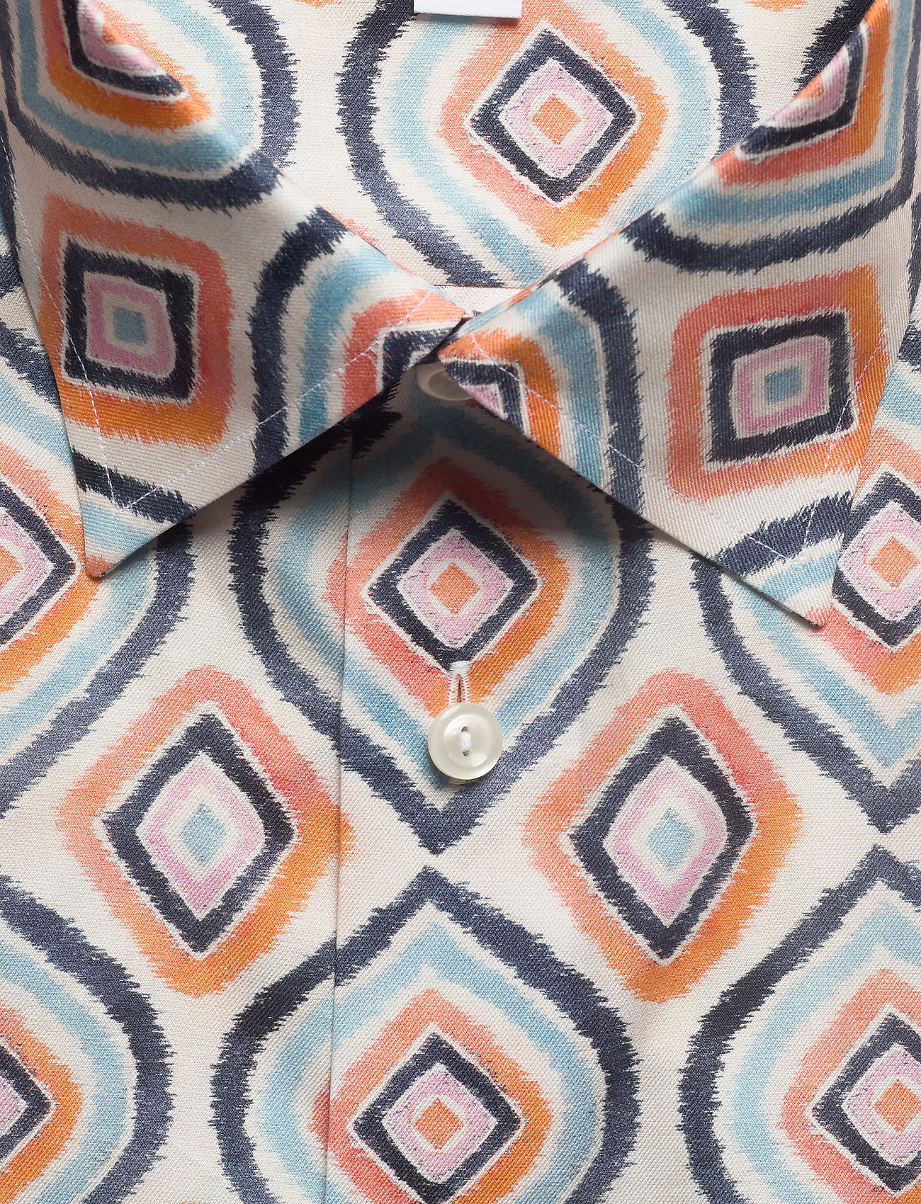 Eton - Retro geometric print shirt - white - 2