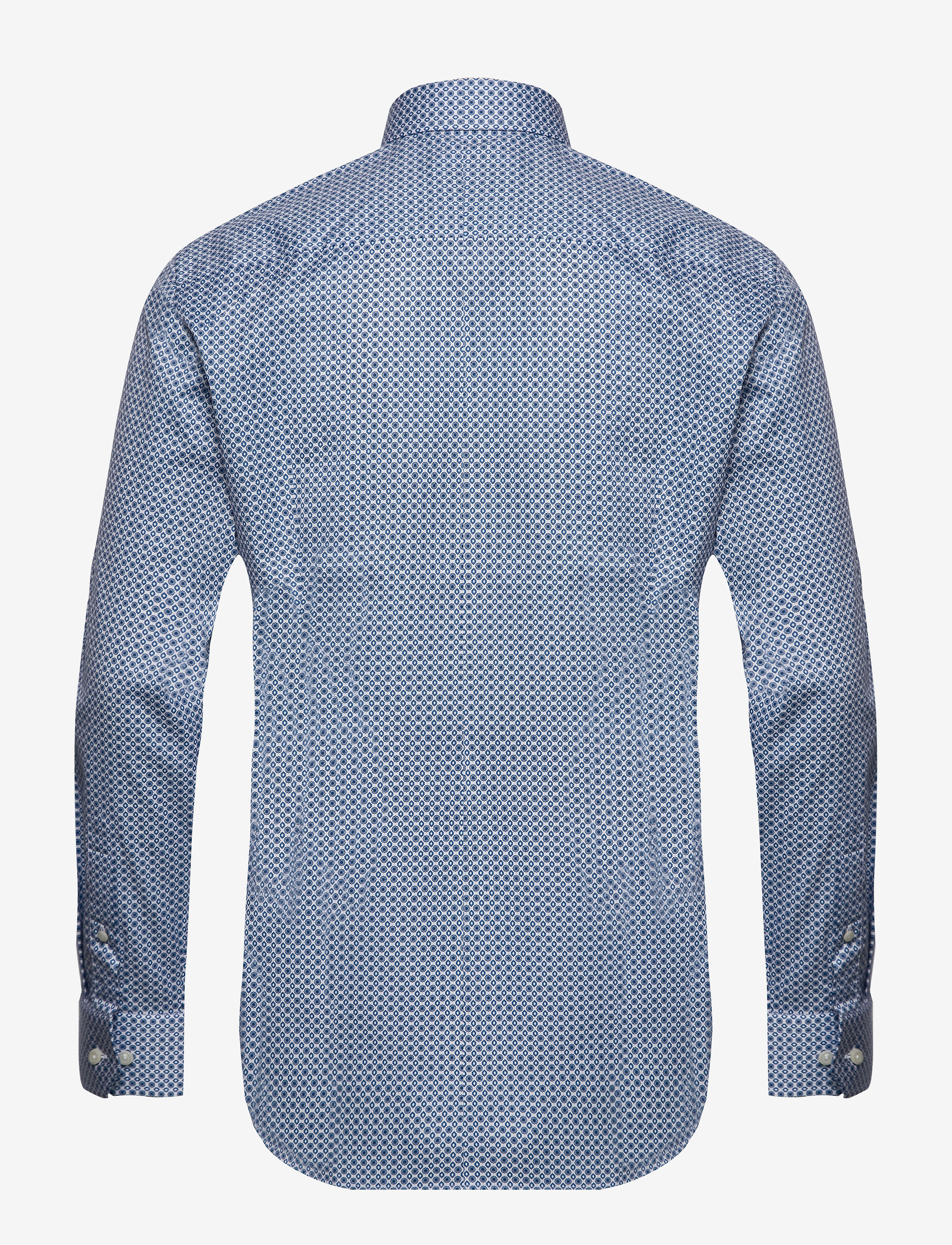 Eton - Beige medallions print shirt - blue - 1