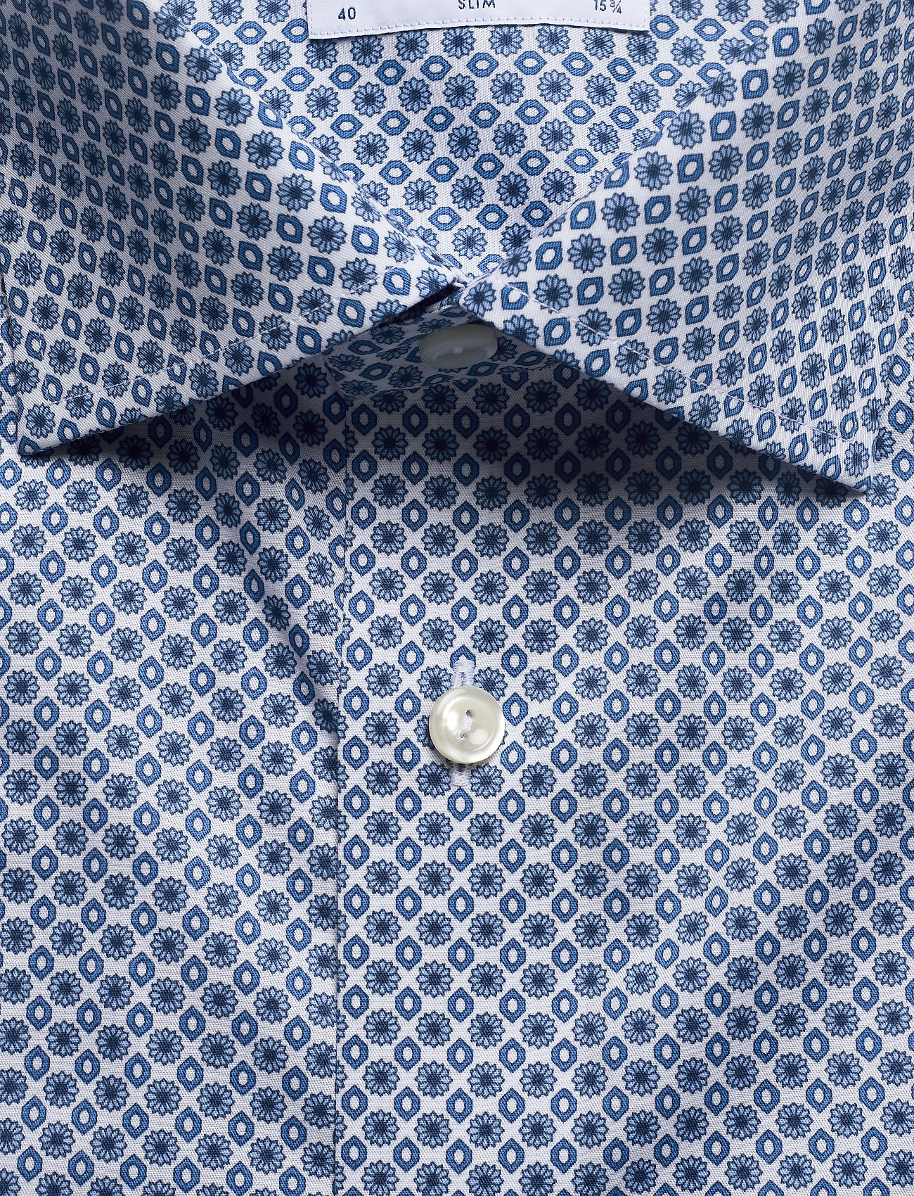 Eton - Beige medallions print shirt - blue - 2
