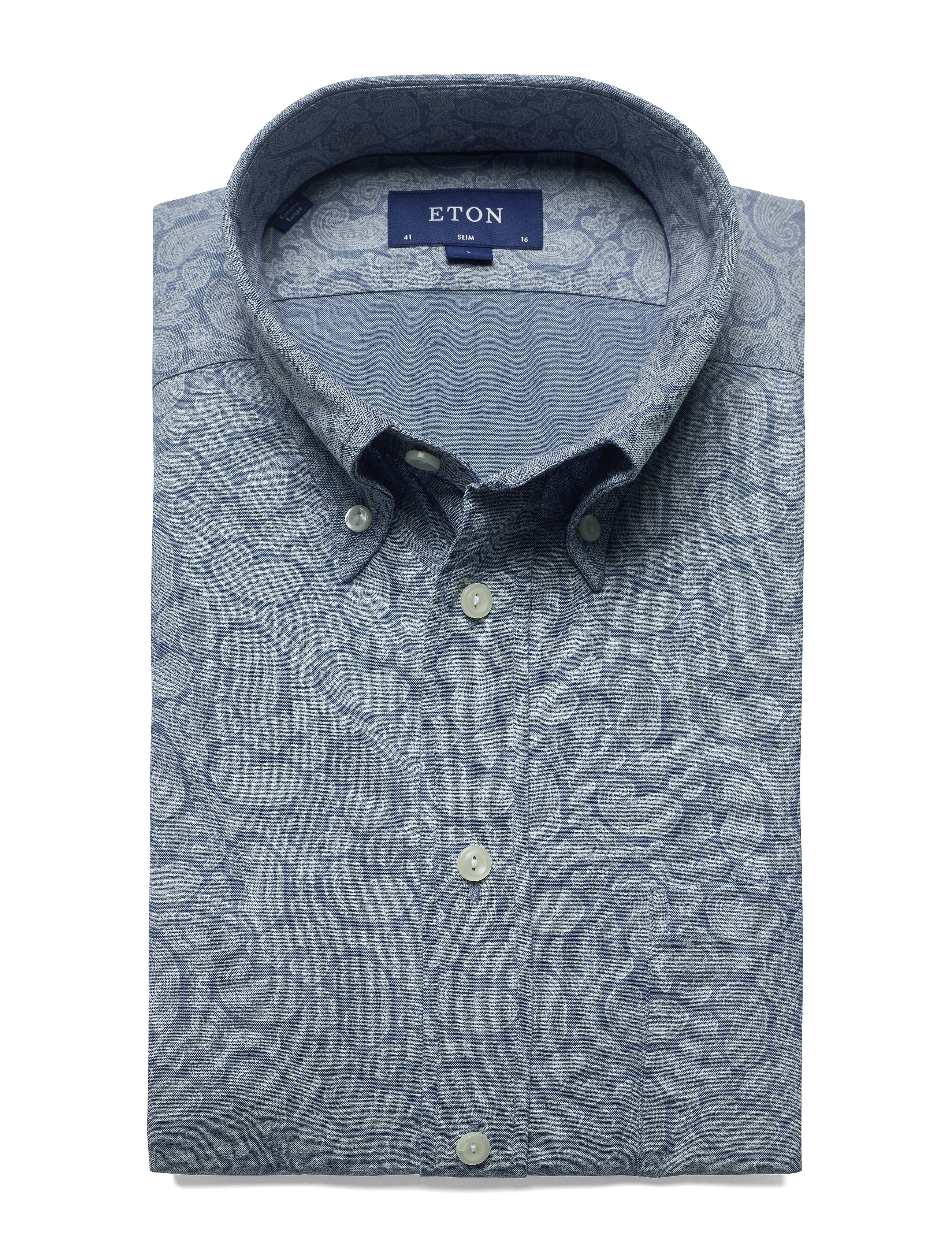 Eton - Paisley indigo shirt - blue - 4