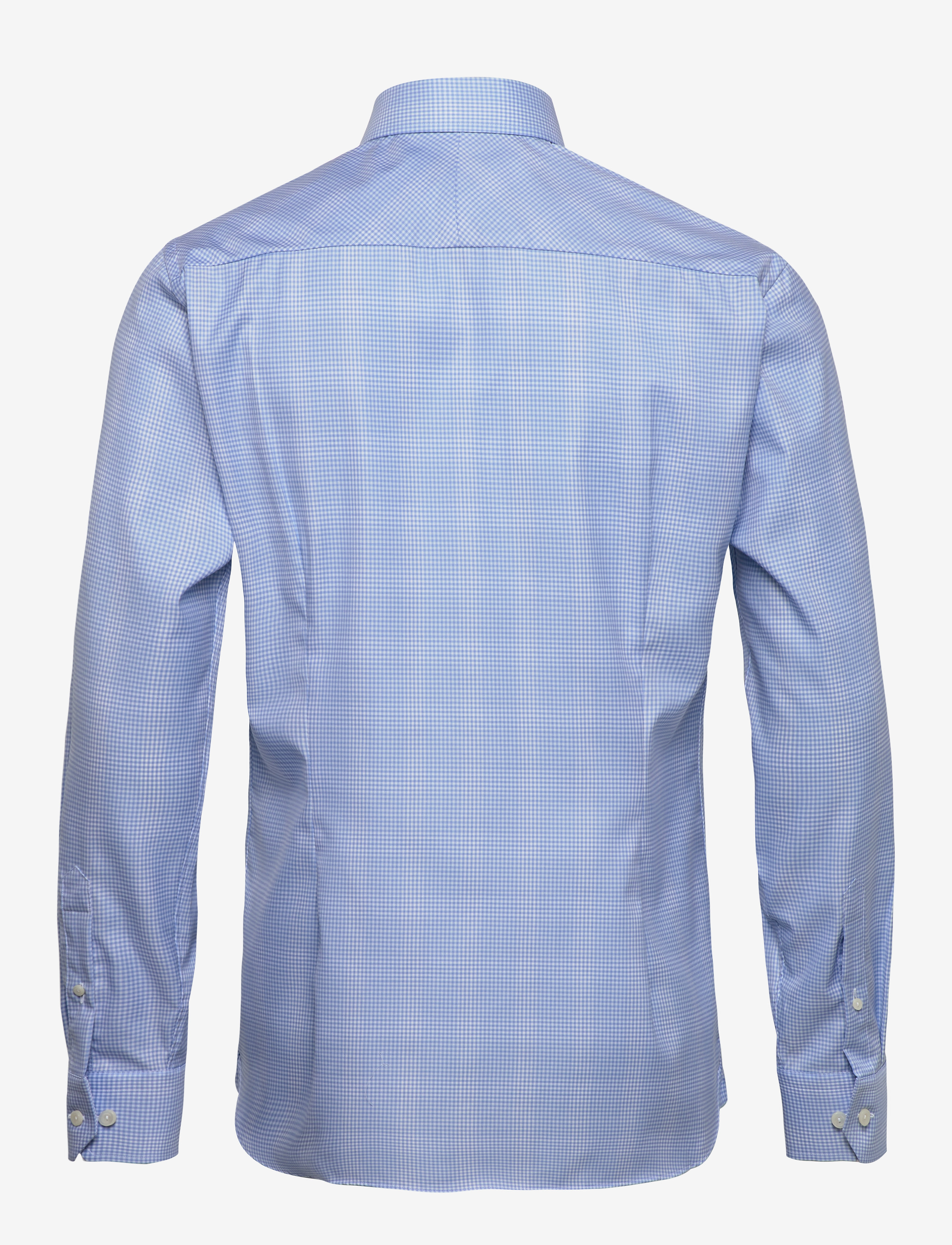 Eton - Blue gingham cotton-tencel shirt - blue - 1