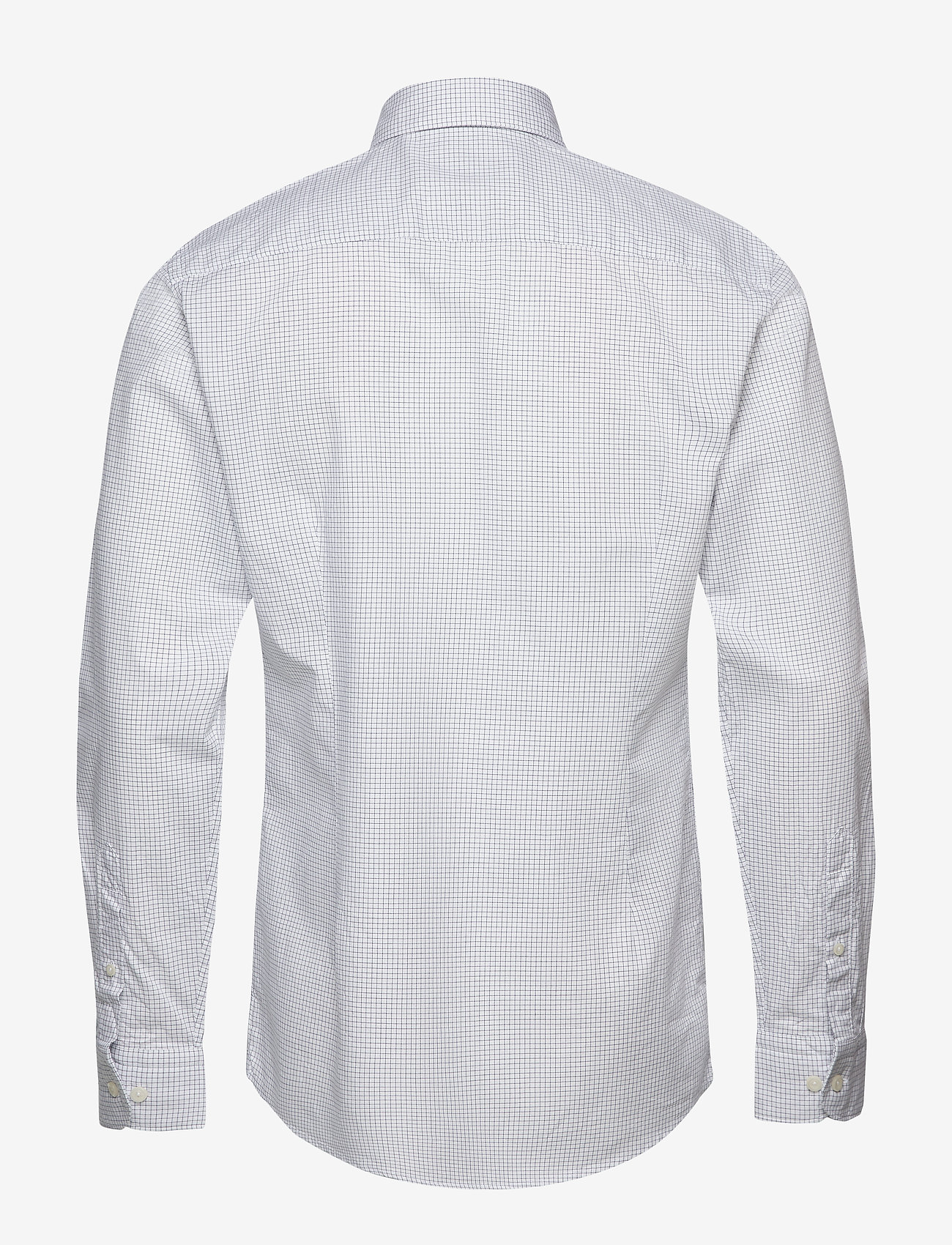 Eton - Navy checked cotton silk shirt – soft - blue - 1