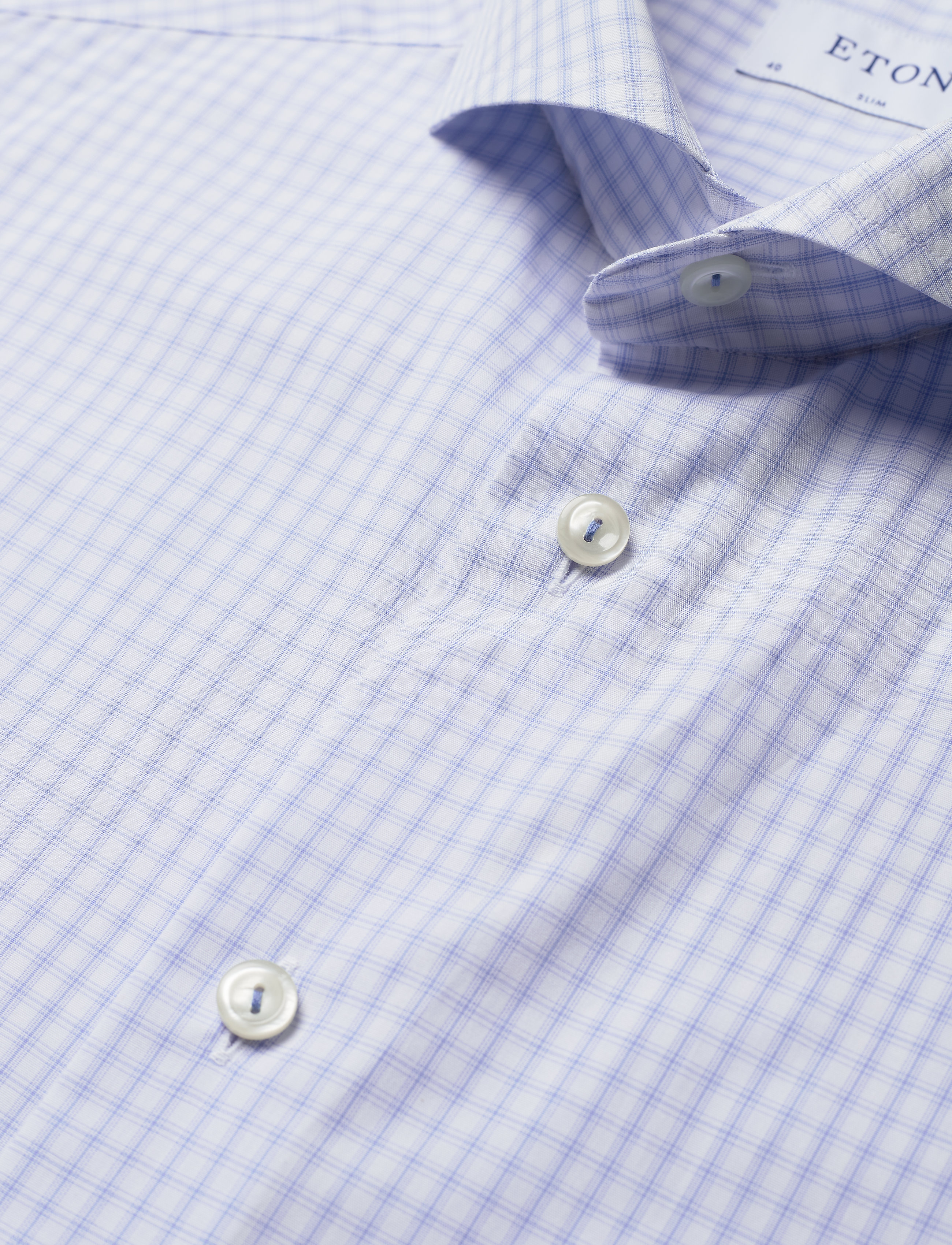 Eton - Checks poplin shirt - blue - 2