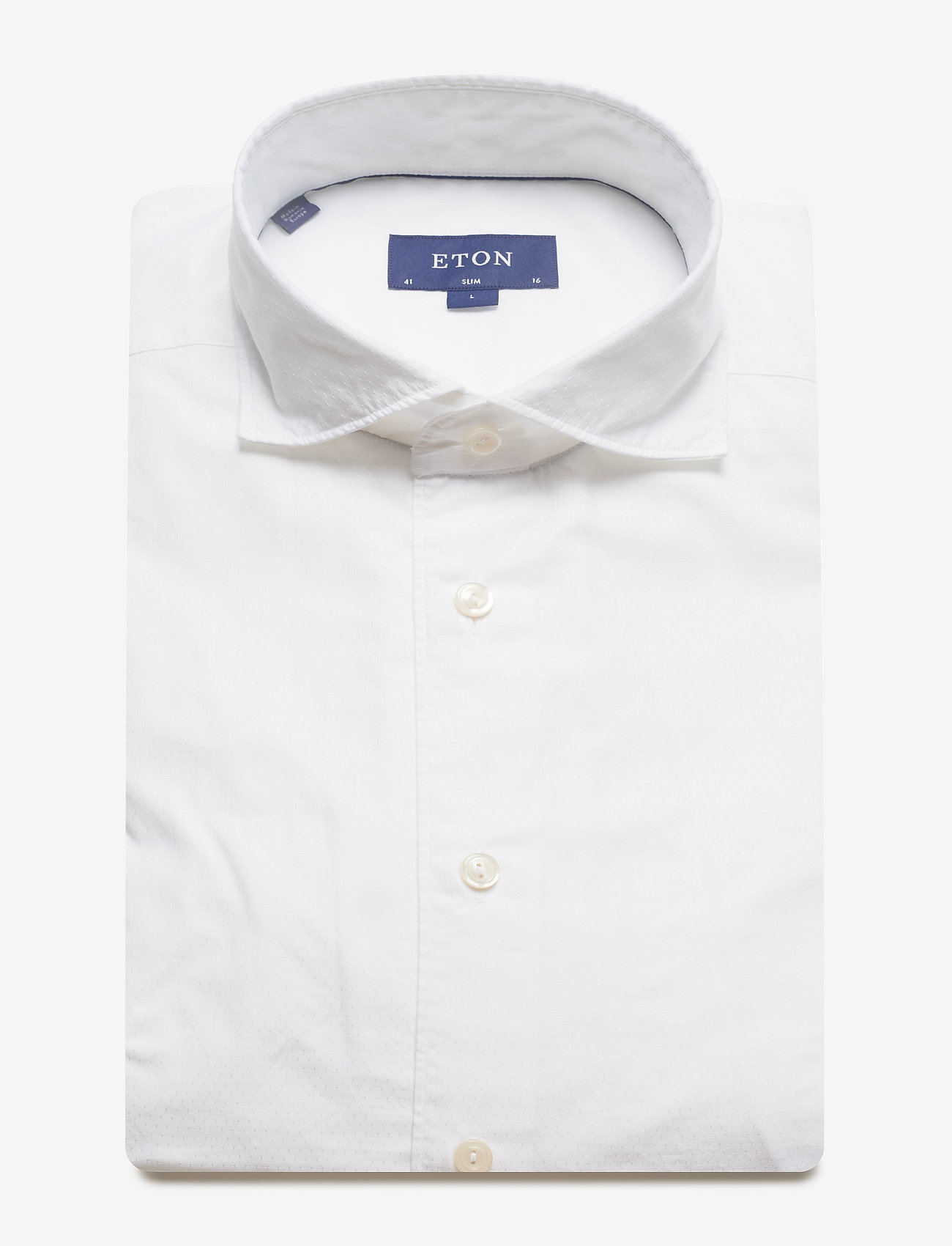 Eton - Lustre dotted dobby shirt - soft - white - 4