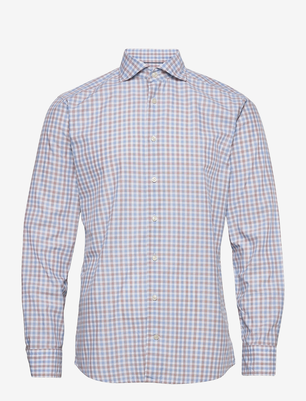 Eton - Grey twill shirt - orange - 0