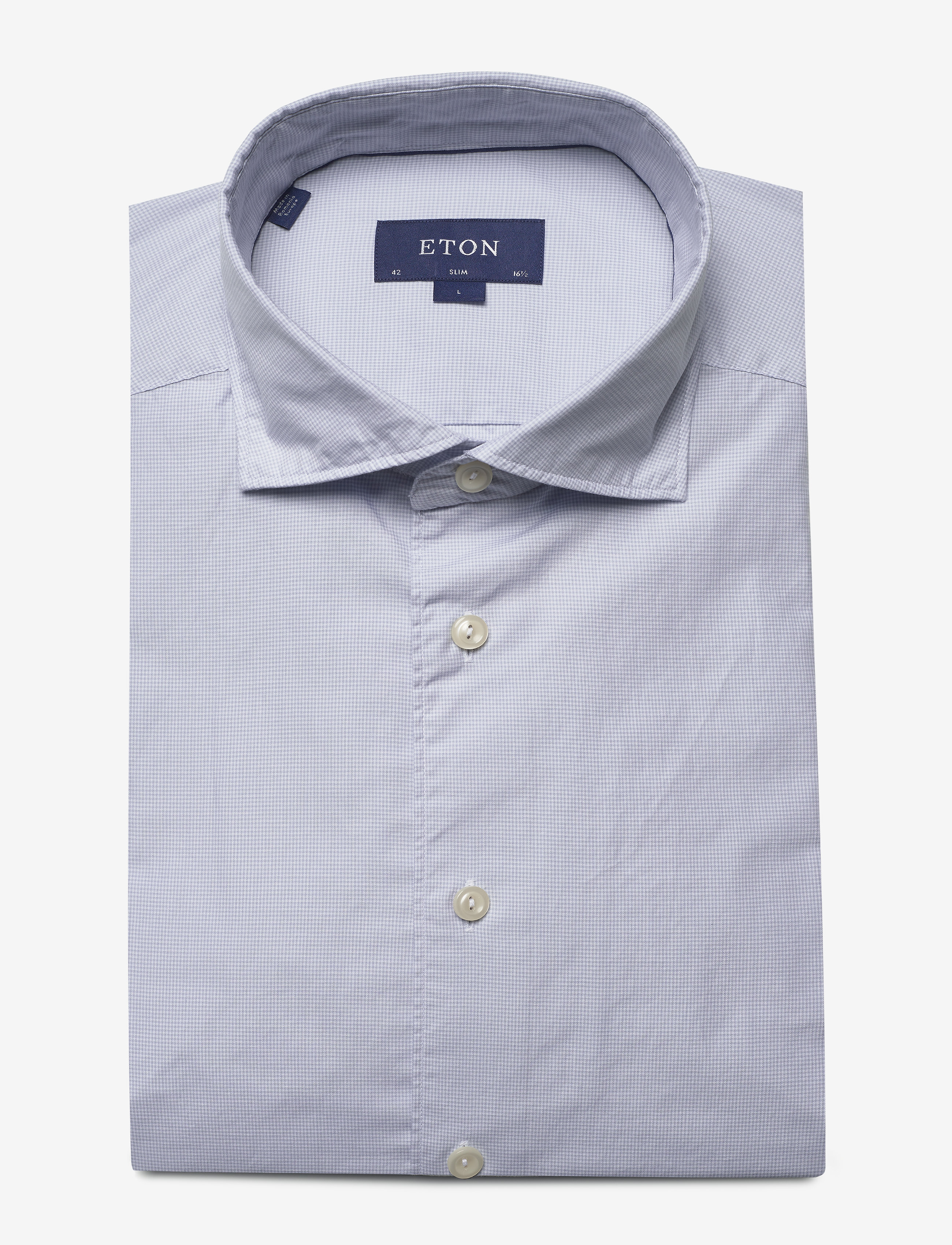 Eton - Grey twill shirt - grey - 4