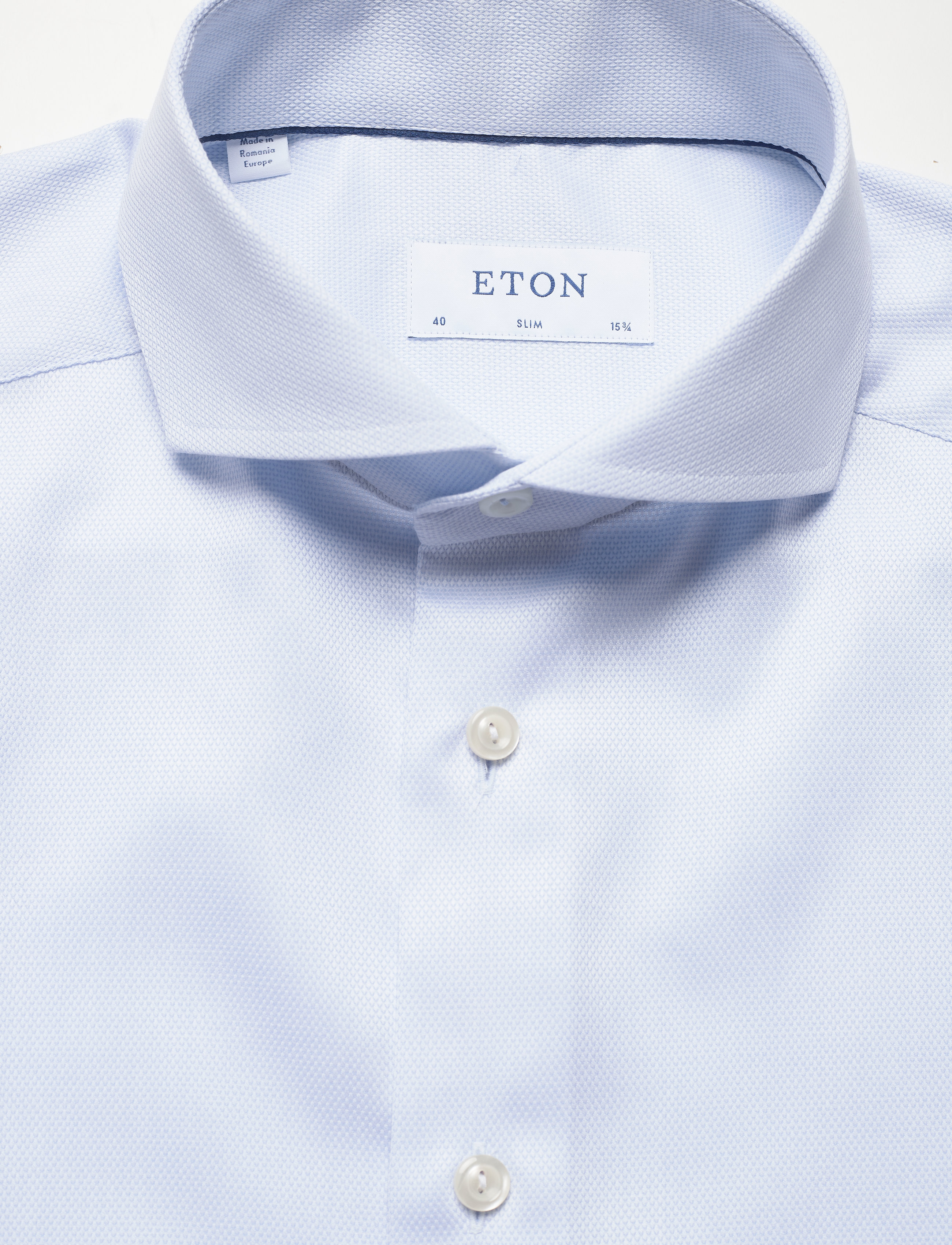 Eton - Diamond weave shirt - blue - 2