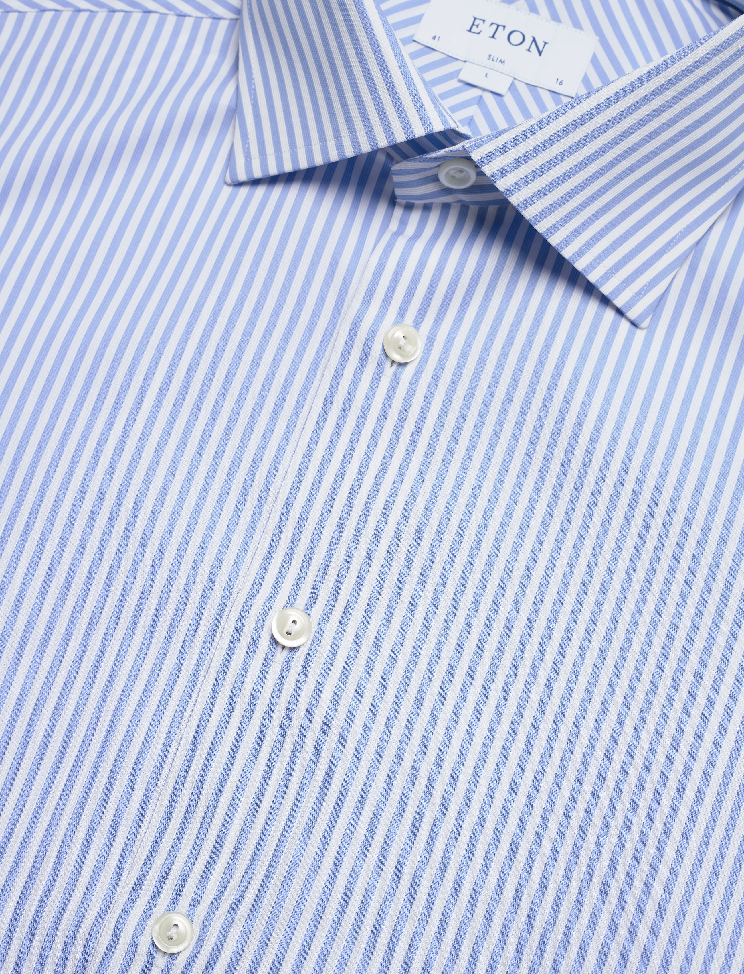 Eton - Slim fit Blue Satin shirt - blue - 3