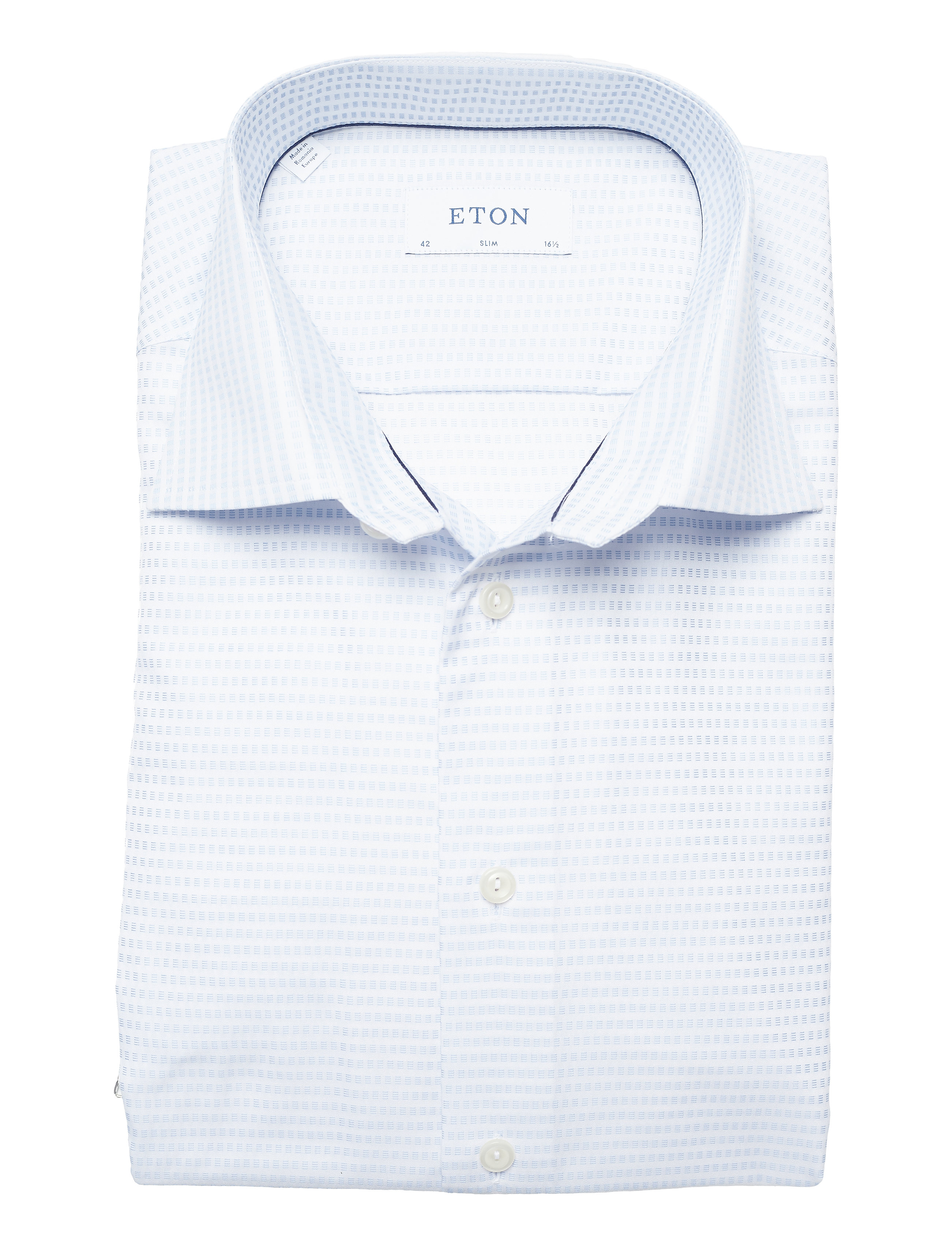 Eton - Slim fit Blue Dobby shirt - blue - 4