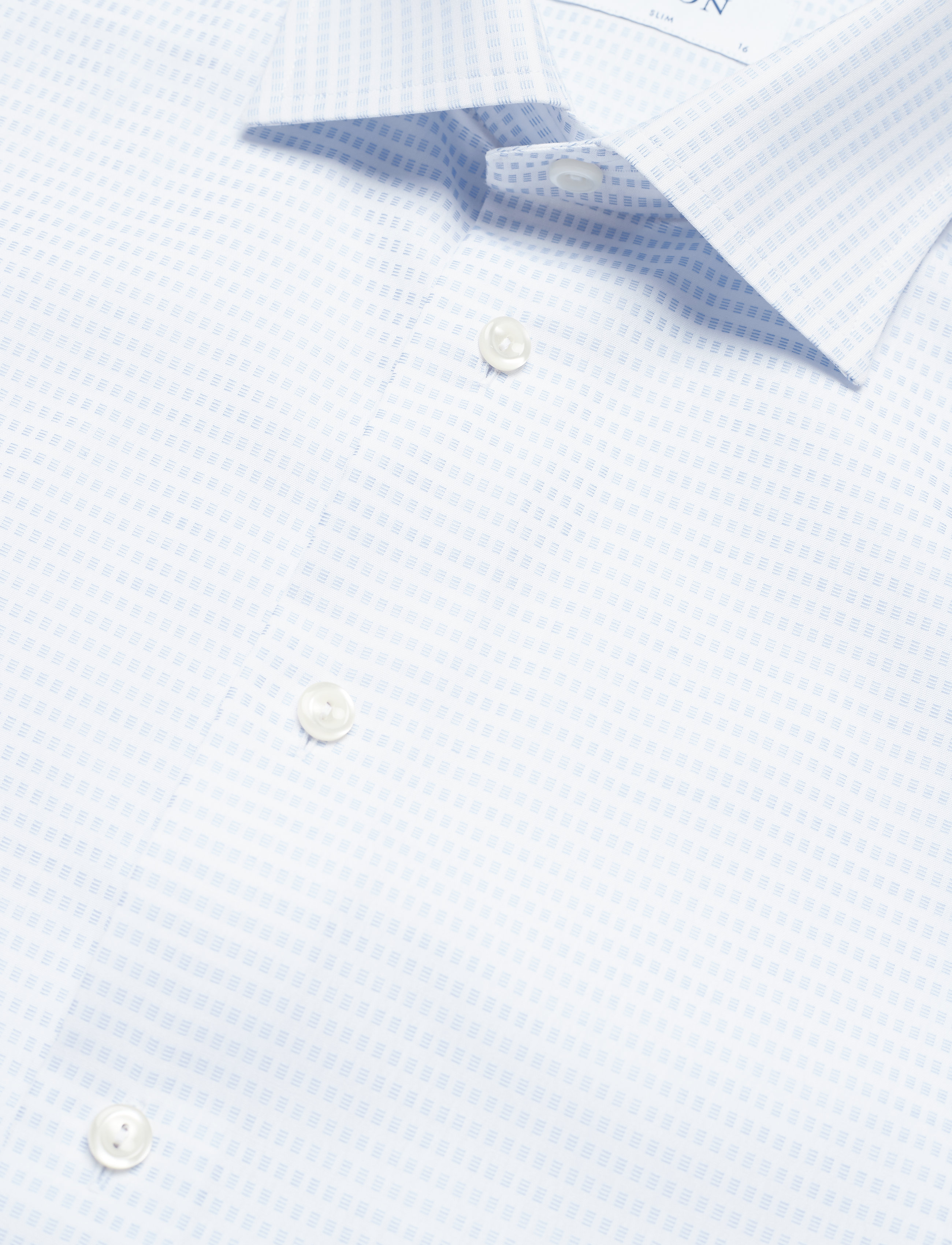 Eton - Slim fit Blue Dobby shirt - blue - 3