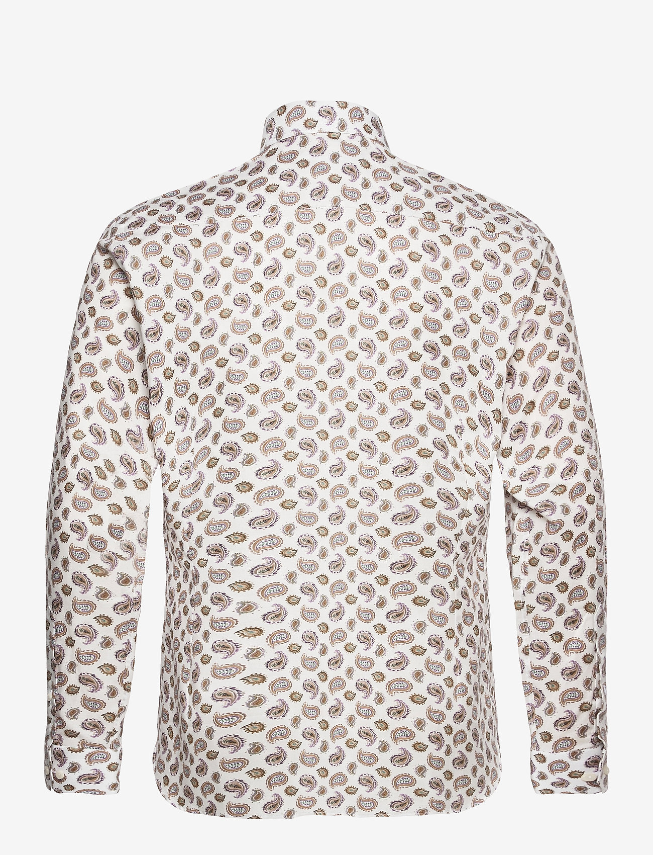 Eton - Slim fit Offwhite/Brown Signature Twill shirt - offwhite/brown - 1