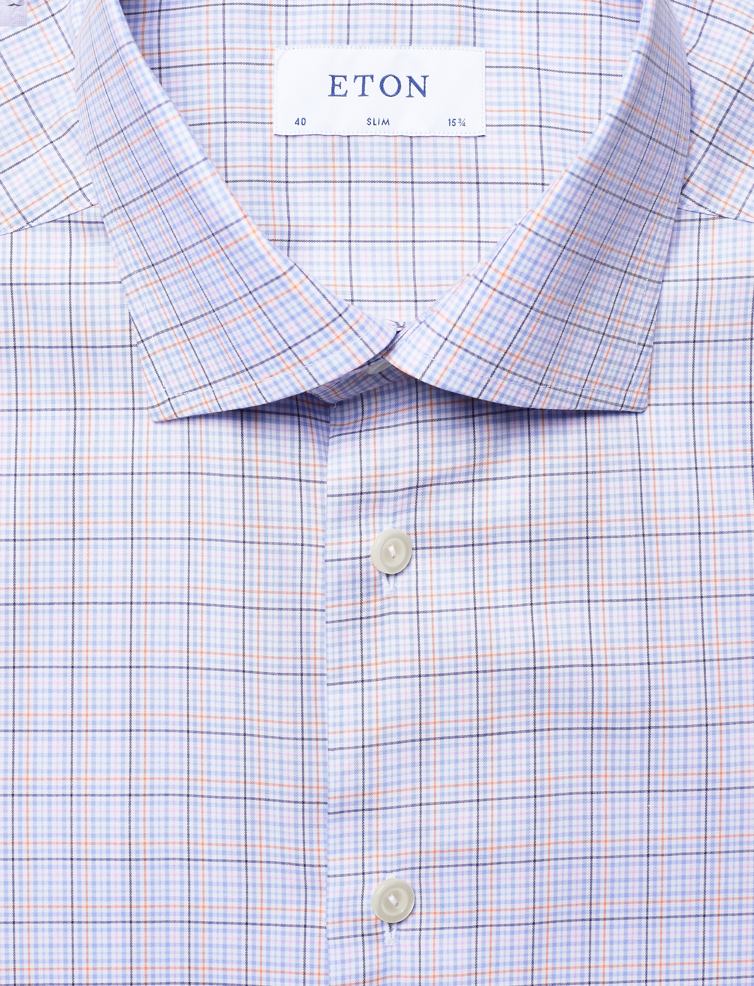 Eton - Slim fit Yellow/Orange Lightweight Twill shirt - yellow/orange - 2