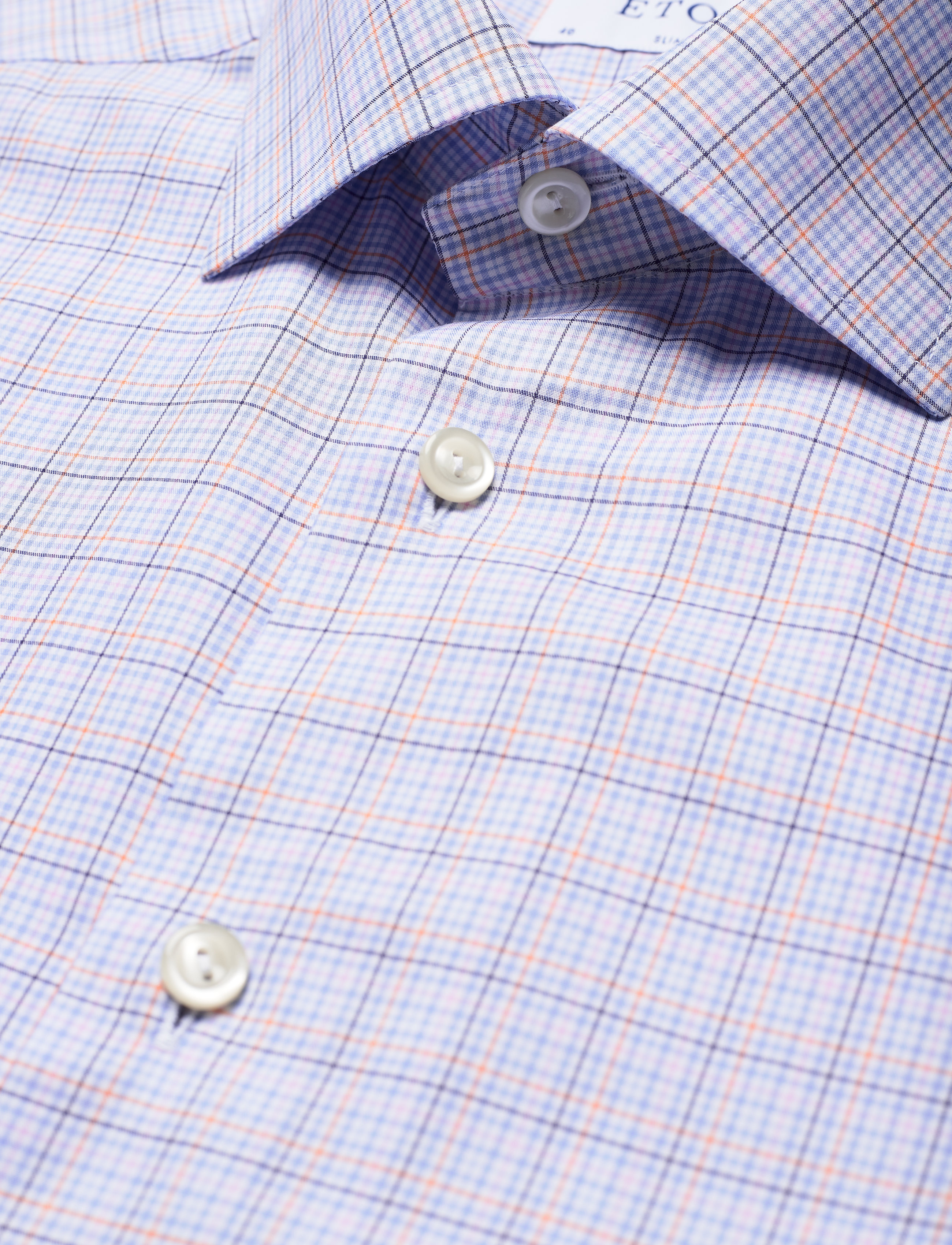 Eton - Slim fit Yellow/Orange Lightweight Twill shirt - yellow/orange - 3