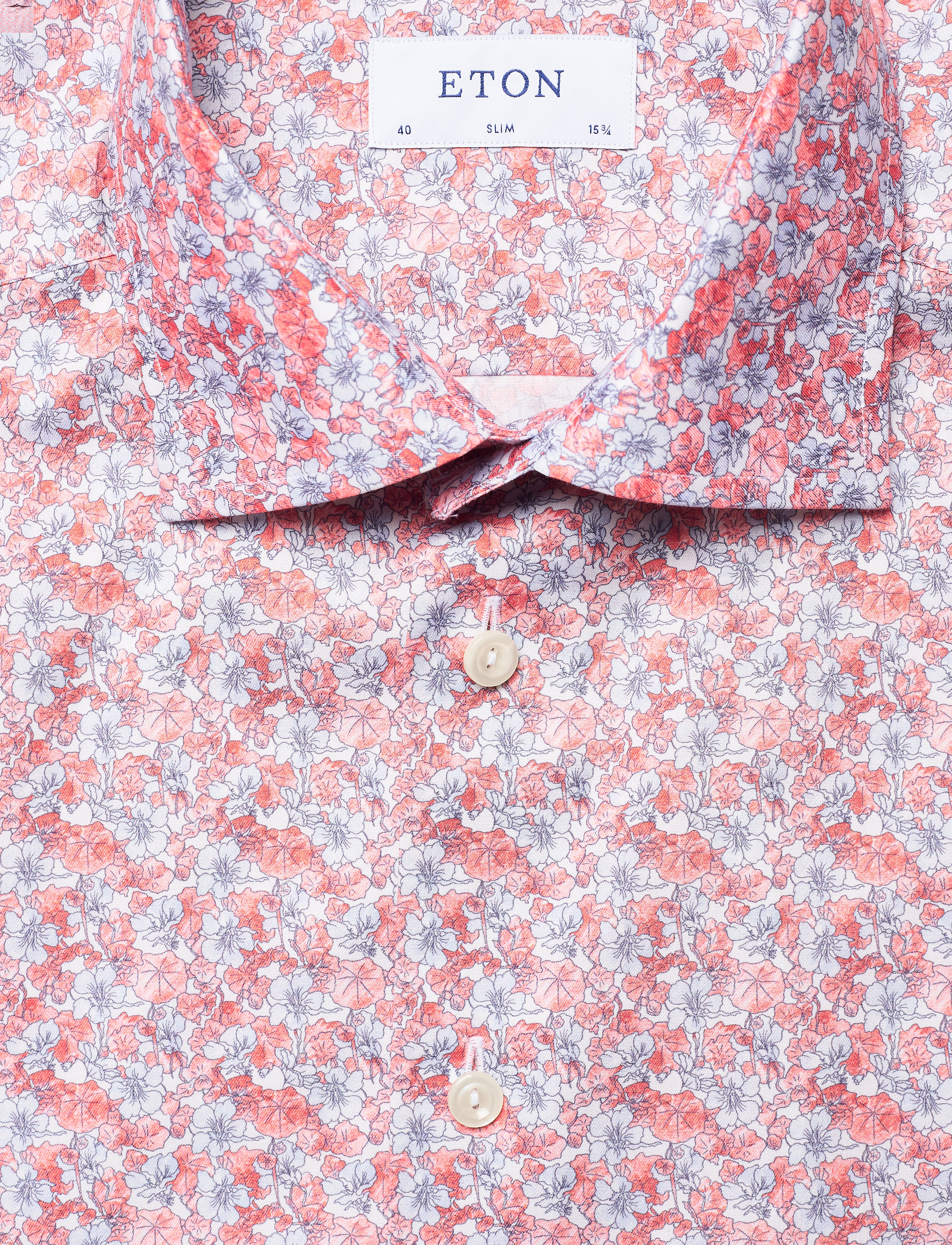 Eton - Slim fit Yellow/Orange Signature Twill shirt - orange - 2