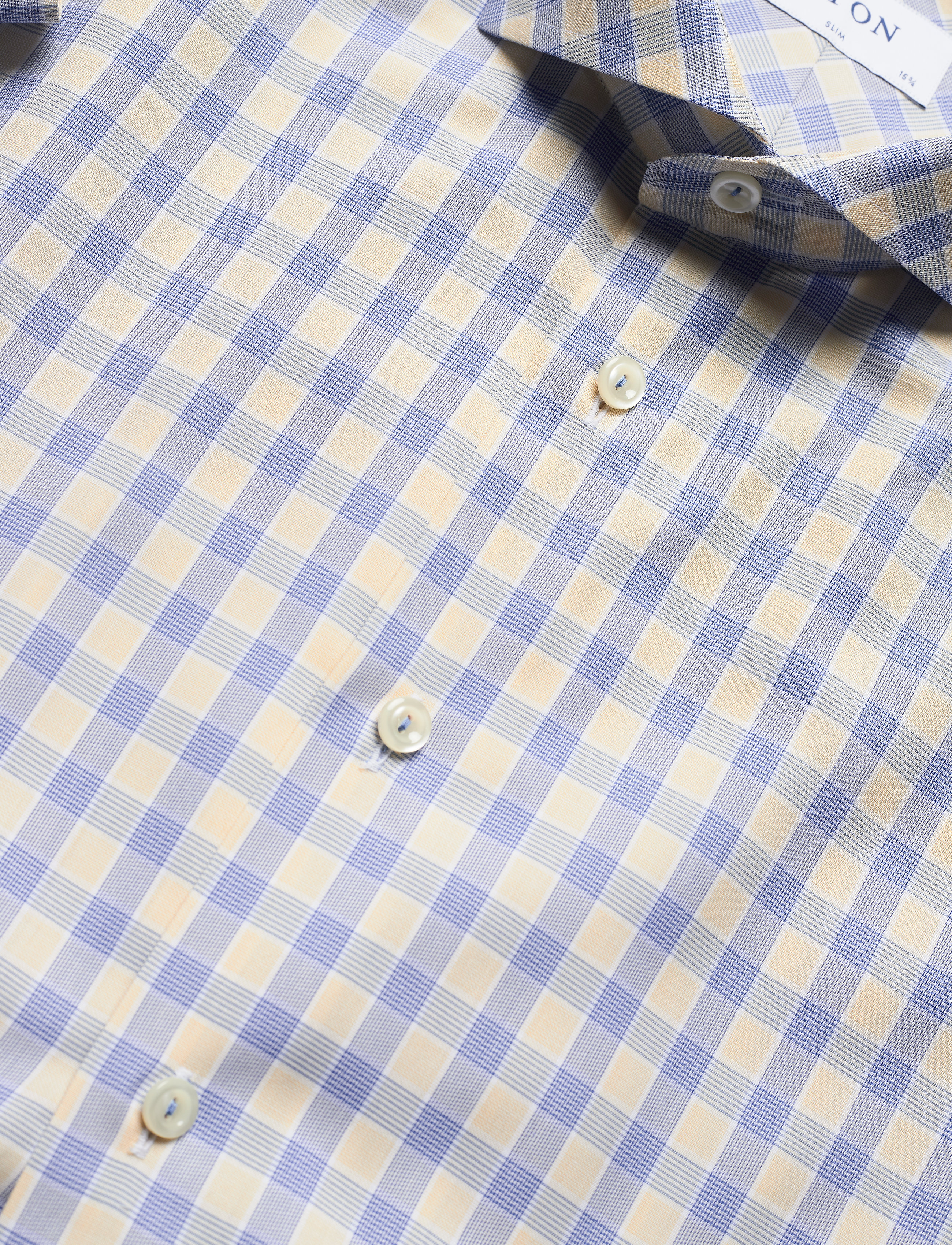 Eton - Slim fit Offwhite/Brown Signature Twill shirt - offwhite/brown - 3