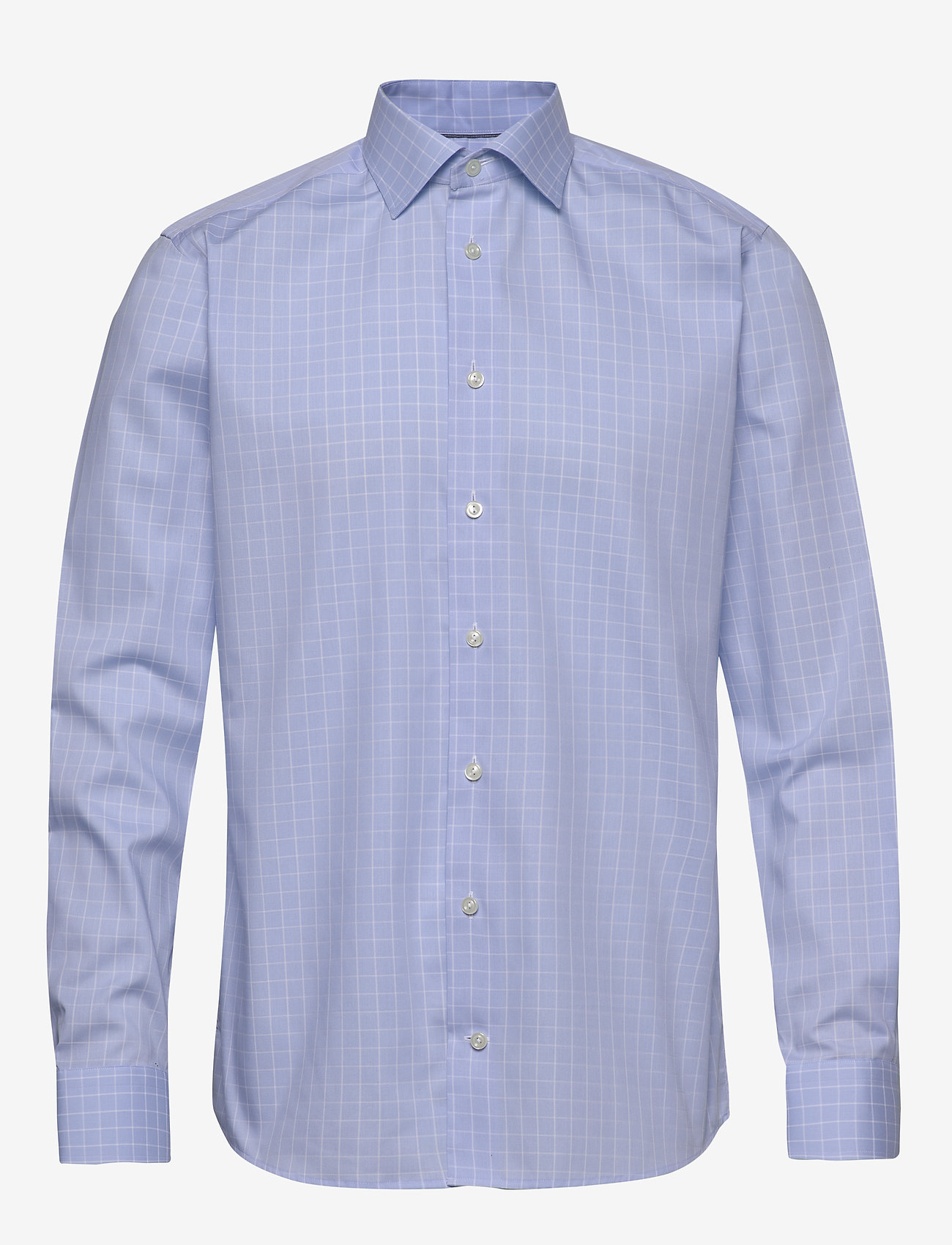 Eton - Blue & white checked shirt - blue - 0