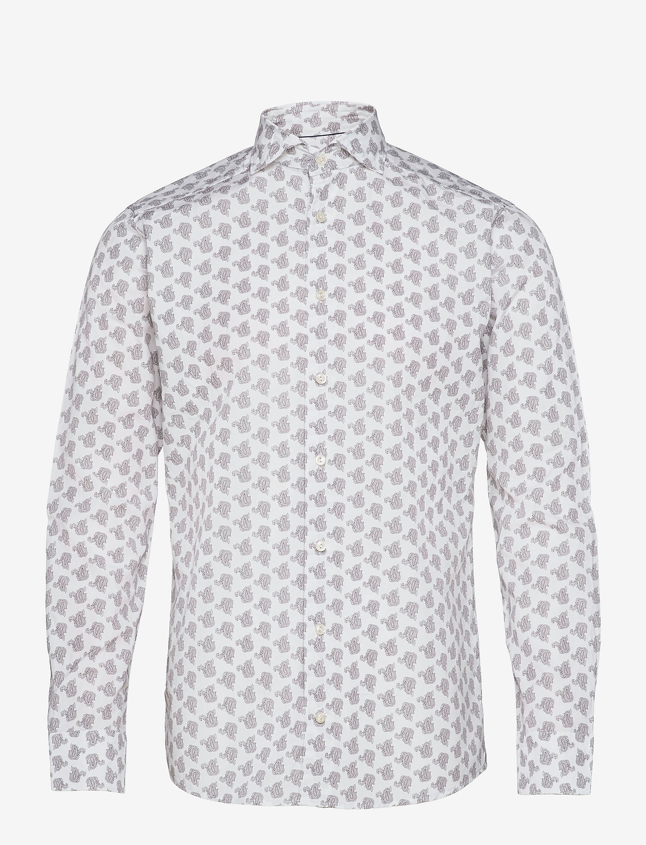 Eton - Slim fit Blue Poplin shirt - brown - 0